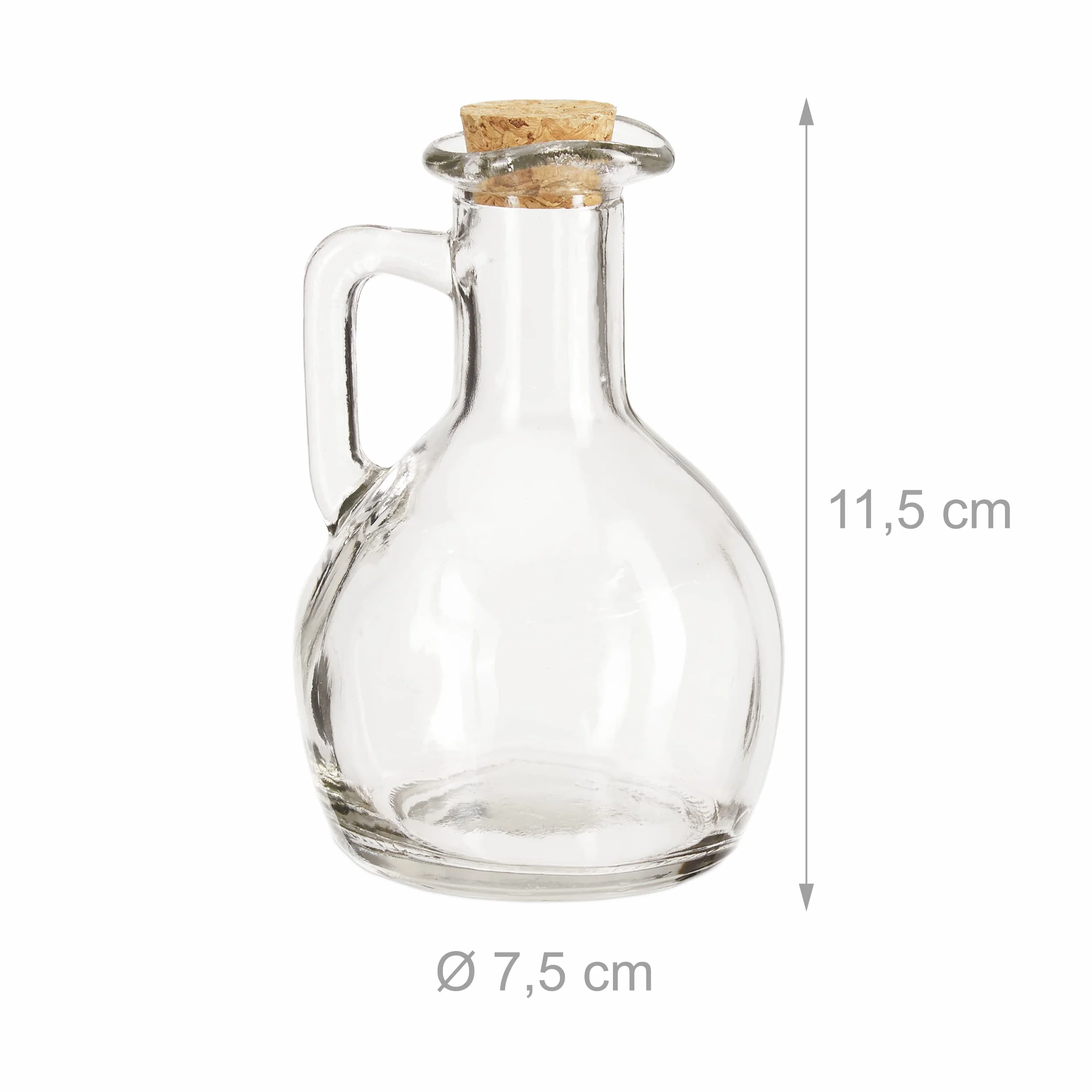 Relaxdays Zestaw 2 szklanych butelek na olej i ocet 180 ml, przezroczyste