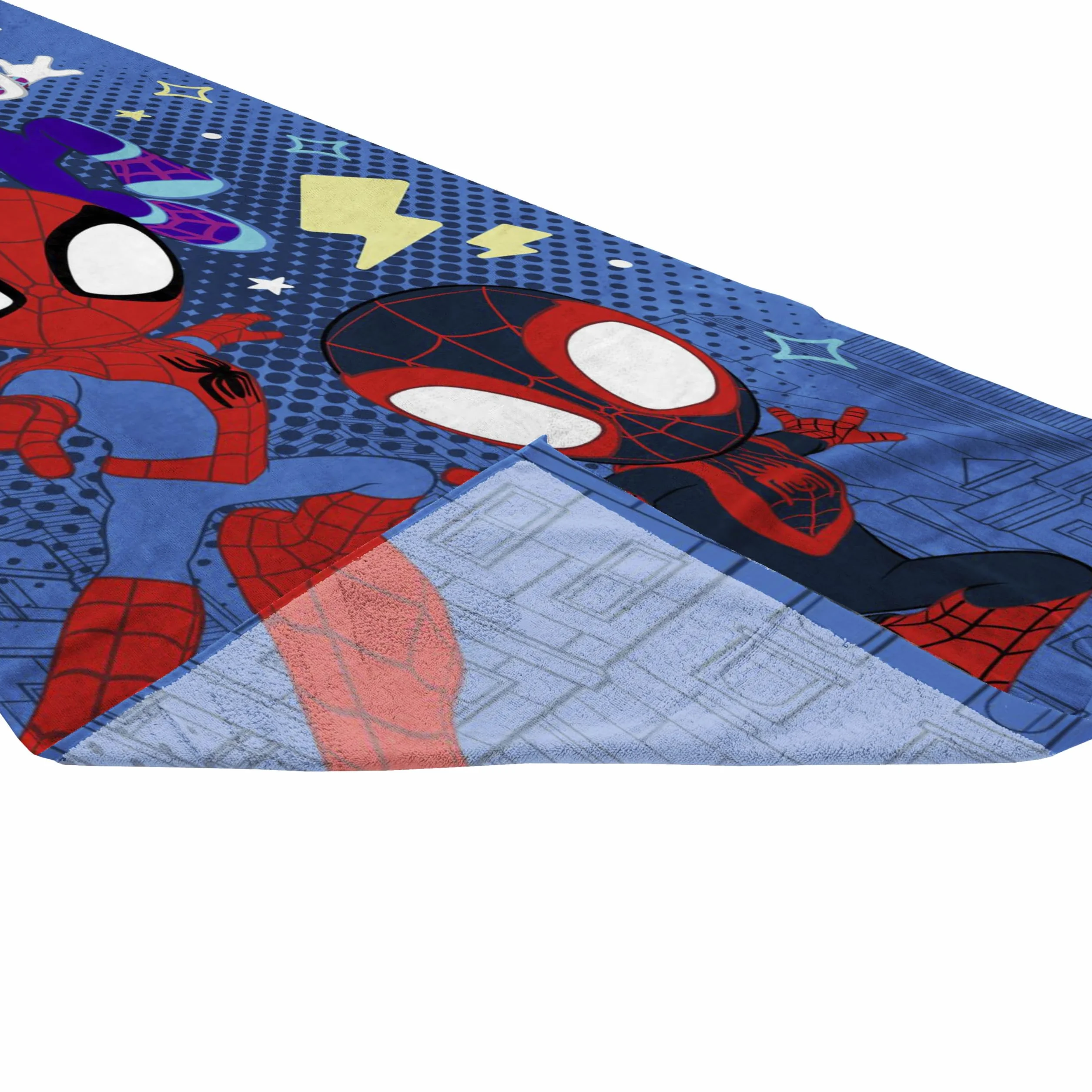 Jay Franco Kids Marvel Spidey & His Amazing Friends 100% bawełniany ręcznik plażowy – 71 x 147 cm, super miękki ręcznik kąpielowy, basenowy i podróżny, oficjalny produkt licencjonowany, niebieski