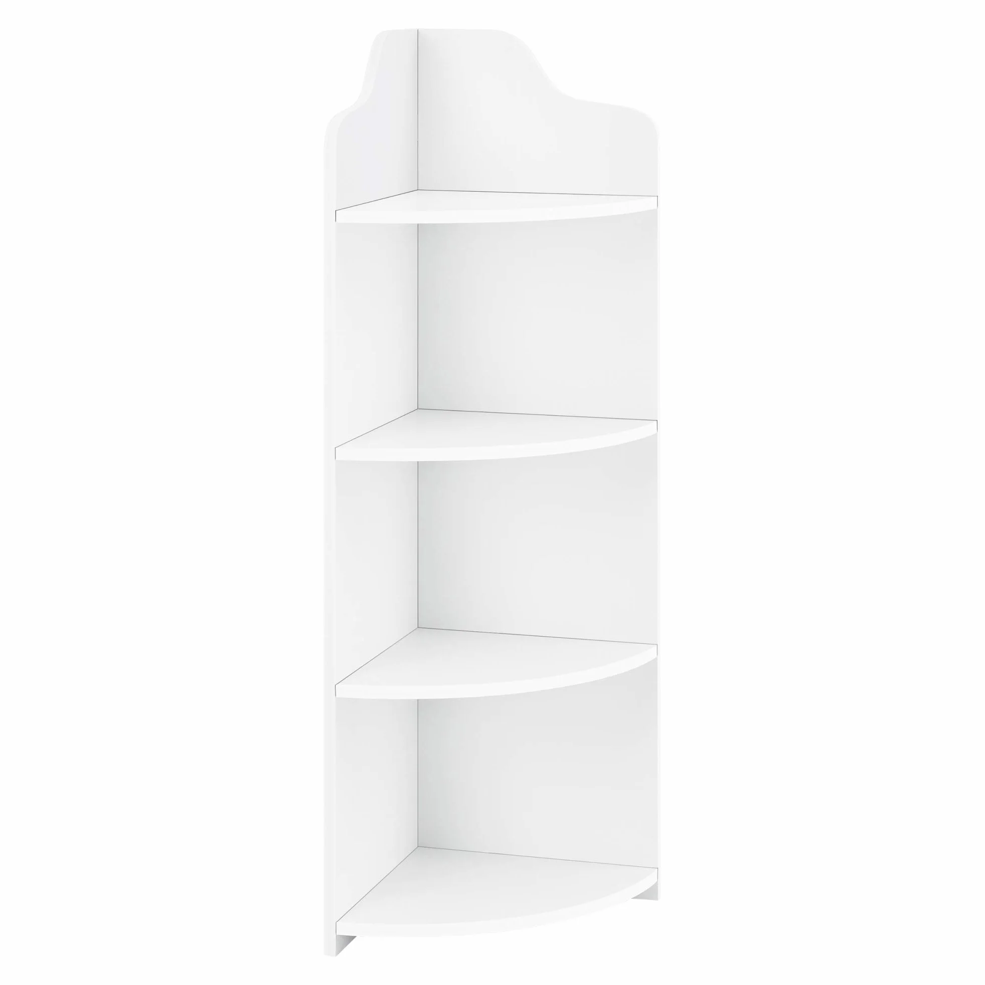 [en.casa] Regał narożny Bjurholm z 4 półkami, regał stojący, 90 x 28 x 28 cm, regał wnękowy z WPC biały