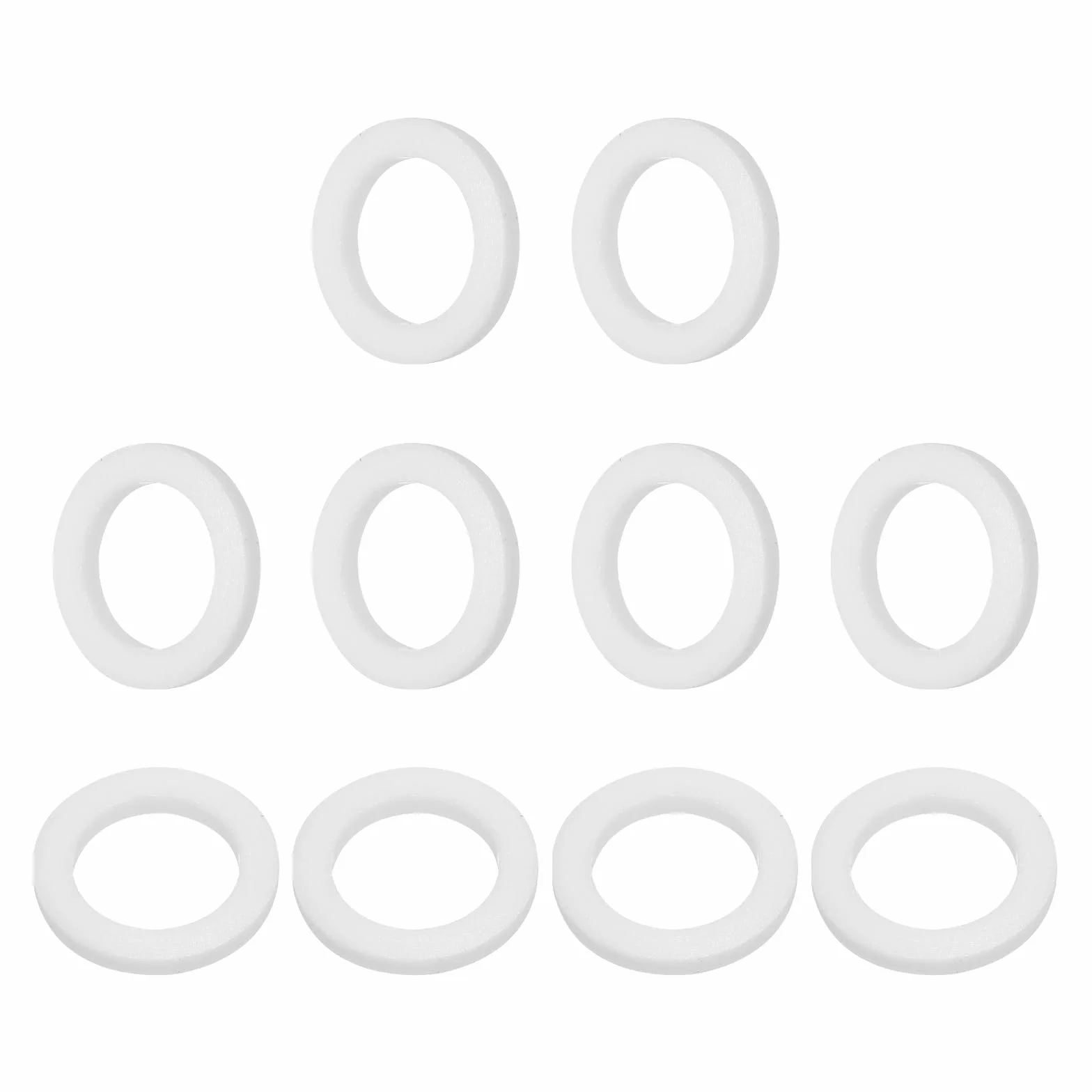 PATIKIL 10 szt. Uszczelki Ptfe płaskie 0,31 ID x 0,71" OD x 0,08" Grubość kołnierza uszczelniającego do maszyn Rury Zawory Przemysł naftowy i gazowy, biały (12x18x2mm)