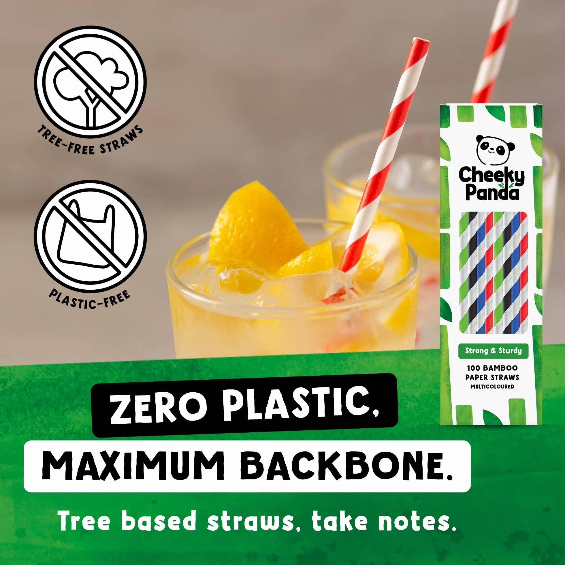 The Cheeky Panda Bambusowe słomki papierowe 100 sztuk