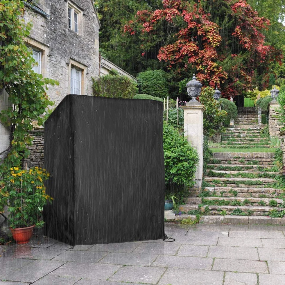 YISSVIC Pokrowiec na kosz plażowy, wiatroszczelny, regulowane sznurki, odporny na warunki zimowe, promieniowanie UV, tkanina Oxford 420D, 135 x 105 x 174/140 cm
