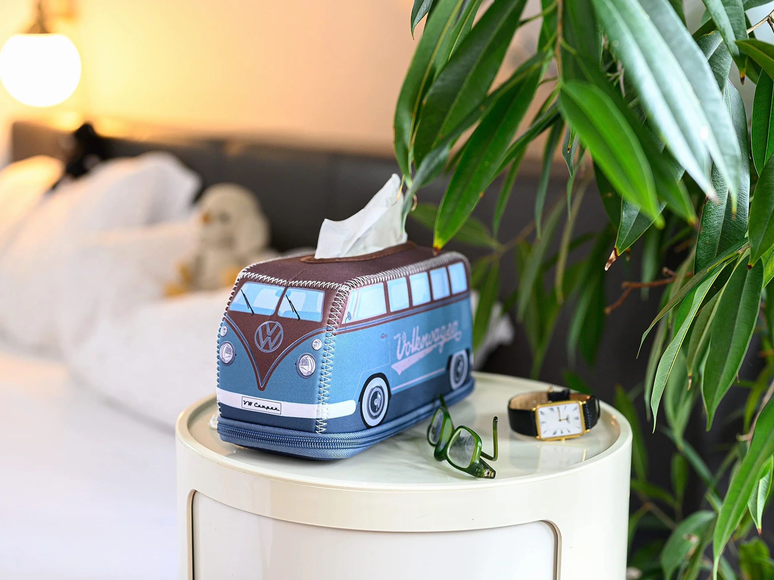 BRISA VW Collection – Volkswagen neoprenowy dozownik serwetek, papierowych chusteczek higienicznych, pudełko na chusteczki higieniczne do łazienki, w stylu T1 Bulli Bus (petrol/brązowy)