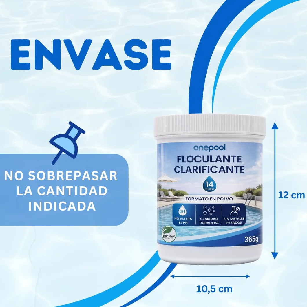 PLANTAWA Flokulant Basen w proszku 10 Tygodni Eliminator zmętnienia dla małych basenów i hydromasażu. Klarujący dla czystej wody. Naturalny produkt wegański bezpieczny dla całej rodziny.