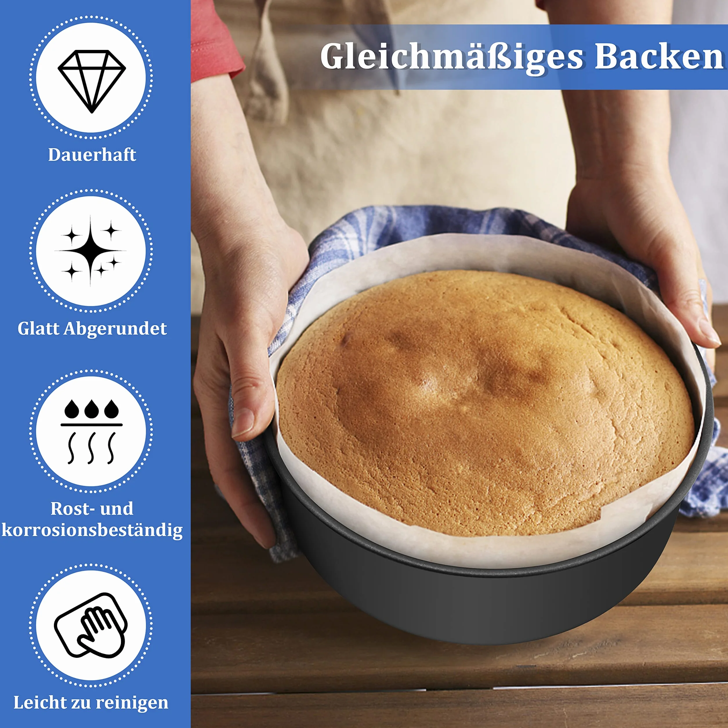Homikit Zestaw okrągłych foremek do pieczenia ze stali nierdzewnej 16 cm 2 sztuki powłoka nieprzywierająca