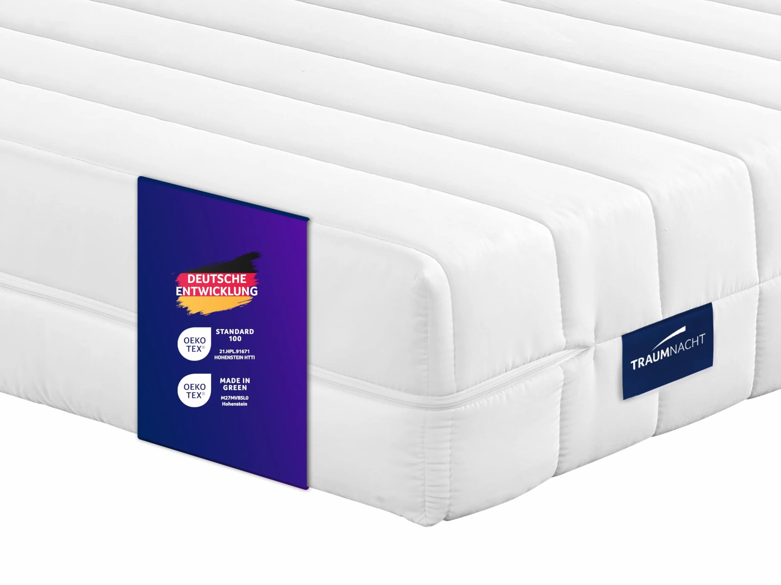 Traumnacht Easy Comfort 2 w 1 Duo – ortopedyczny 7-strefowy materac z pianki komfortowej, stopień twardości 2 i 3, certyfikat Öko-Tex 120 x 200 cm, wysokość 11 cm, wyprodukowany zgodnie z niemieckim