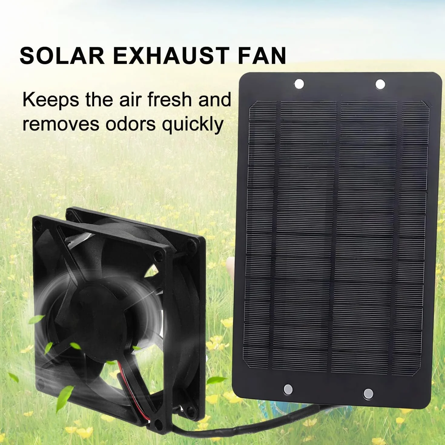 Solarny Wentylator Wyciągowy 12 V 10 W, Podwójny Wodoszczelny z Paneli Słonecznych do Małych Kurników, Szklarni, Szopy, Domków dla Zwierząt