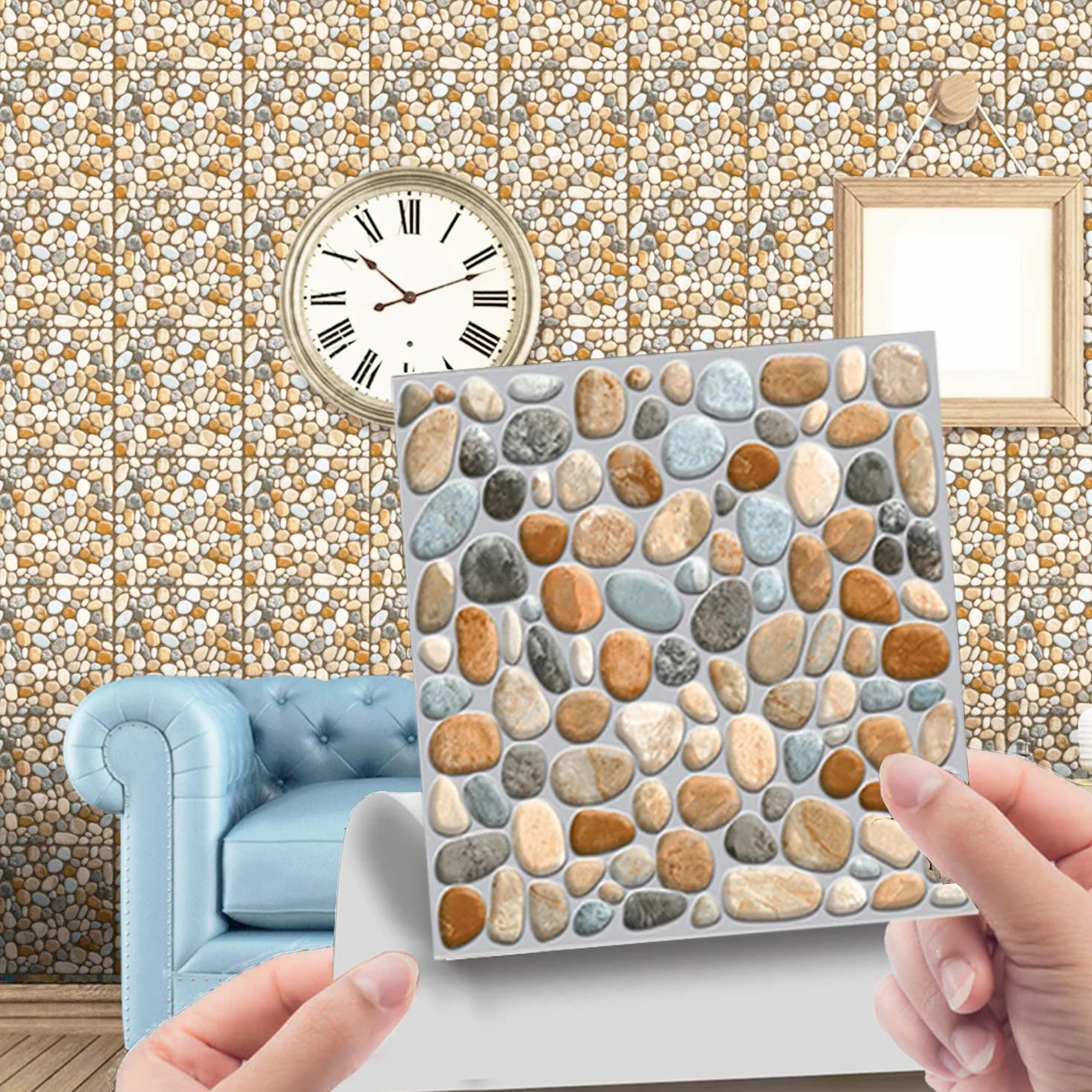 Naklejki na płytki, 24 sztuki, samoprzylepne naklejki, na płytki ścienne, wodoodporne, do kuchni, łazienki, dekoracyjne płytki z naklejką, 20 x 20 cm (szare)