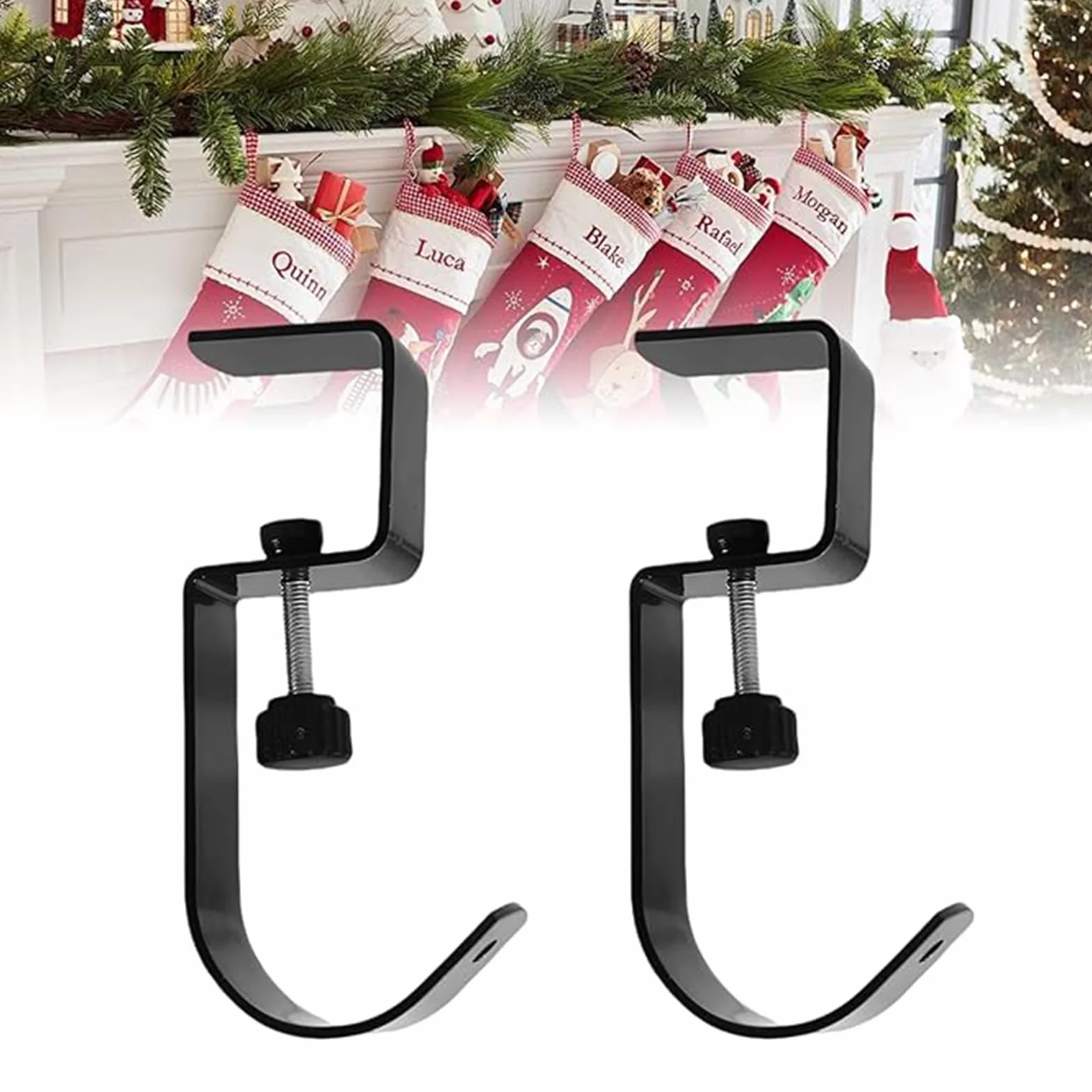 Christmas Stockings Holder - Fireplace Garland Hanger, Stocking Holders for Mantle| Christmas Stockings Holder Hanger | Metal Hooks for Hanging Chriistmas Stocking,Stôcking Holders fôr Mantle