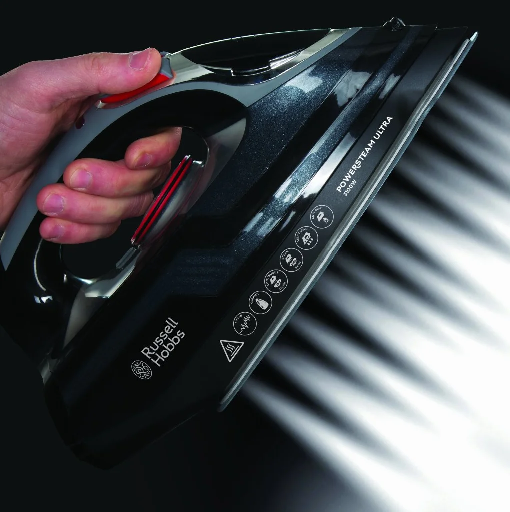 Russell Hobbs żelazko parowe 3100W, uderzenie pary 210g, strumień pary 70g/min, Power Steam (zbiornik 350ml, ceramiczna stopa, funkcja samoczyszczenia, zapobieganie osadzaniu się kamienia) 20630-56