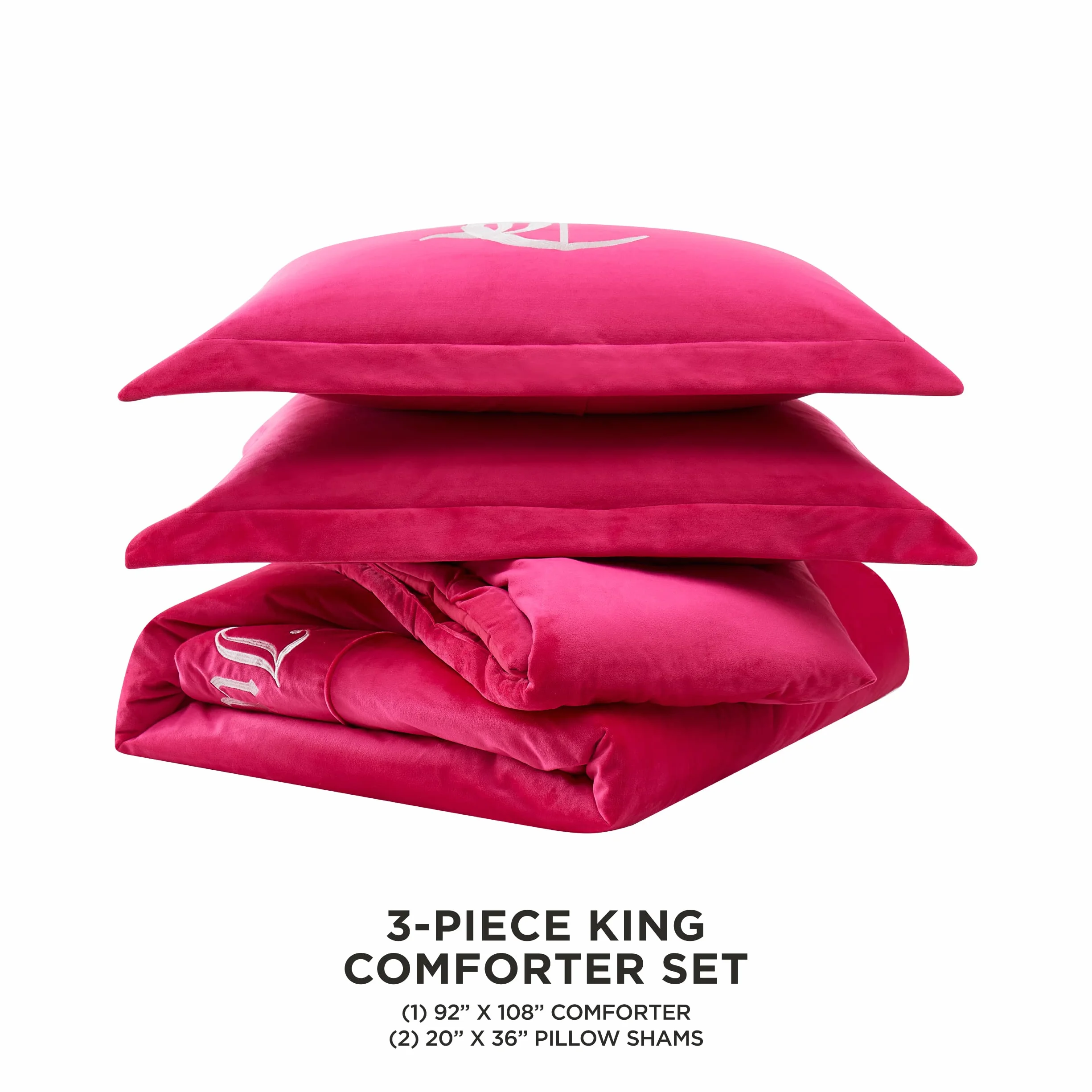 Juicy Couture Zestawy kołder, poliester, różowy (Hot Pink), King 3 szt