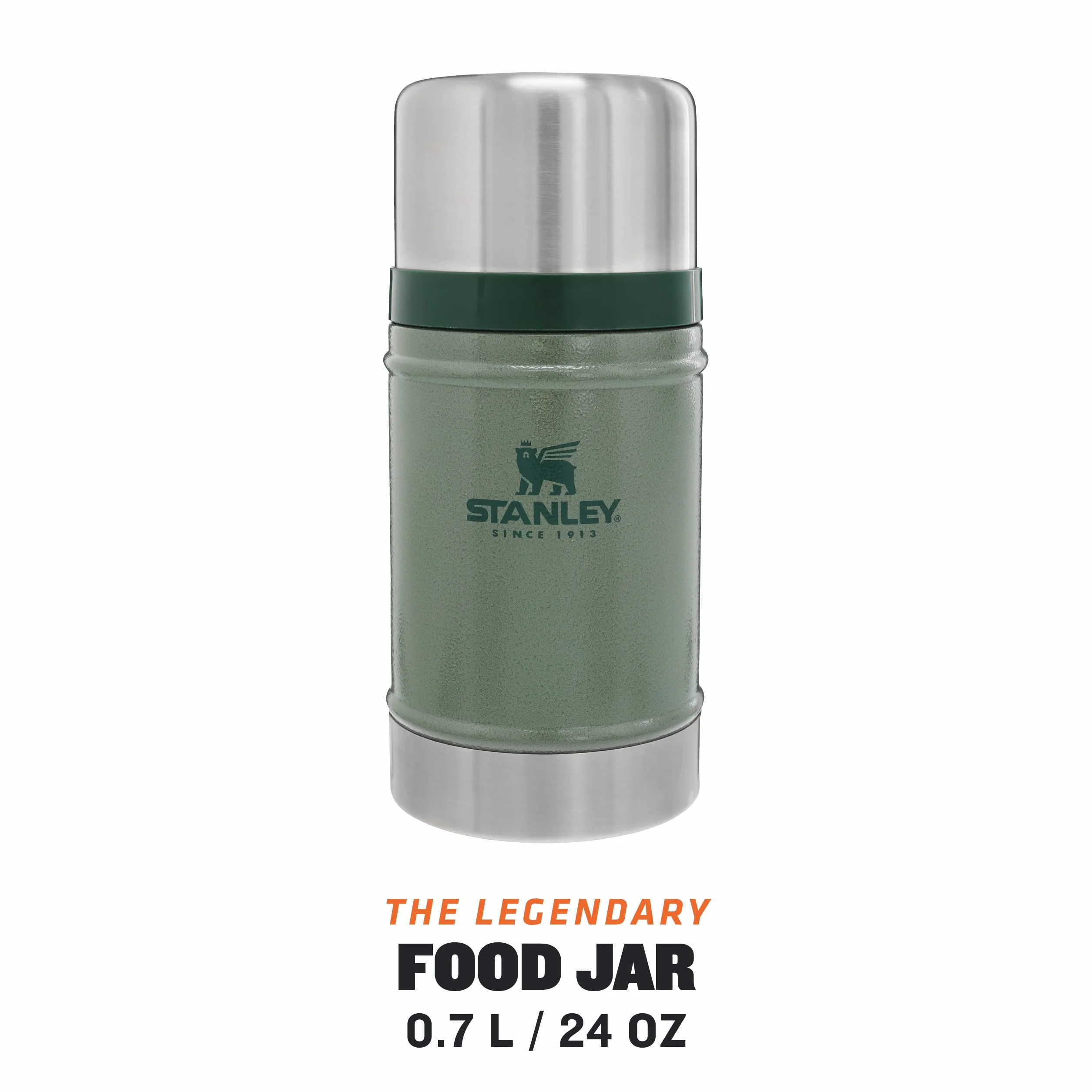 Stanley 1913 Classic Legendary Food Jar 0.7L Hammertone Green Termos do żywności ze Stali Nierdzewnej Bez BPA