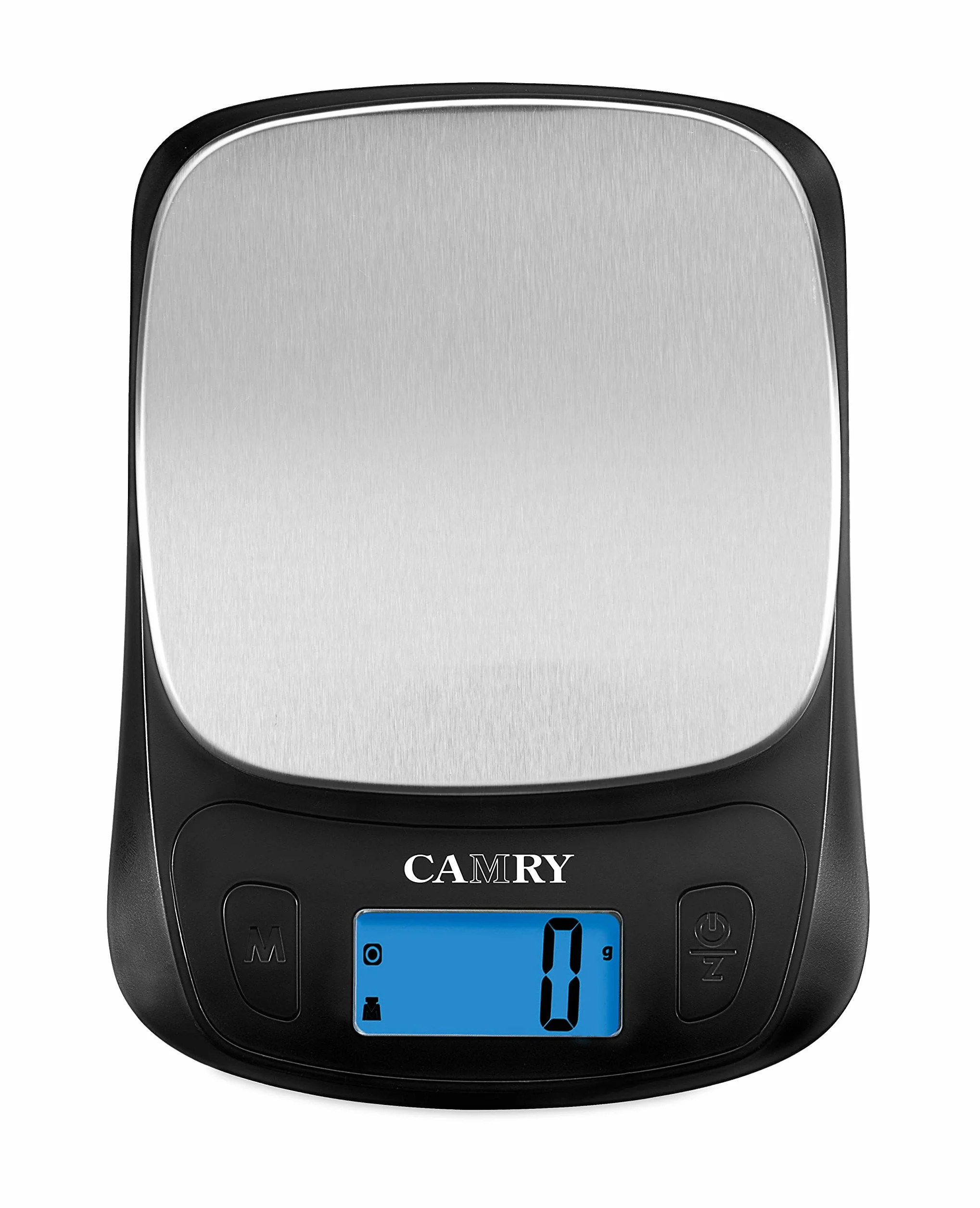 CAMRY Cyfrowa waga kuchenna LB/oz/ML/g/LB Profesjonalna mini waga elektroniczna wysoka do podróży Camping on The Go Coffee Do posiłków 5kg/11 lb - czarny/stal nierdzewna