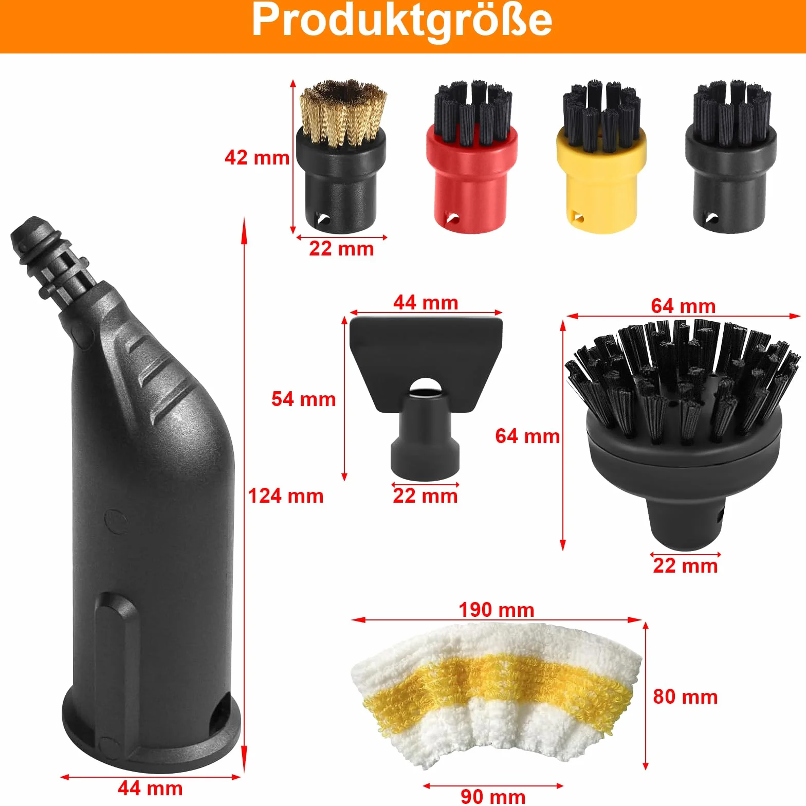 Zestaw 10 akcesoriów do czyszczenia parą dla Kärcher Easyfix SC1 SC2 SC3 SC4 SC5 okrągła dysza szczotki szczotki do szczoteczek do szczoteczek ustnika części