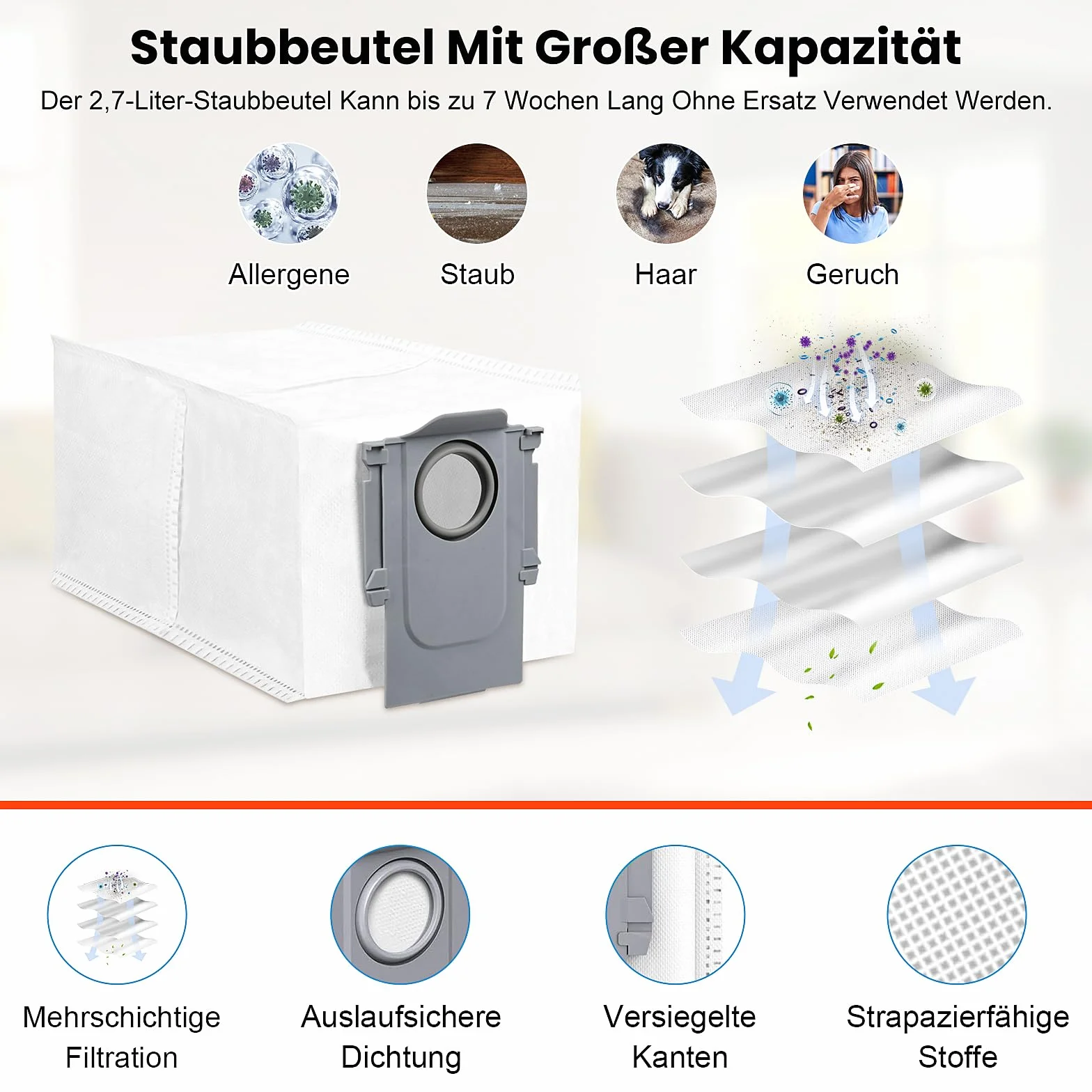 Zestaw 28 akcesoriów do robota Roborock Saros 10R/Qrevo CurvX/Qrevo Curv 2 Pro z 2 parami głównych szczotek, 6 ściereczek do wycierania, 4 filtrów, 6 worków do kurzu, 6 szczotek bocznych, 1 szczotka