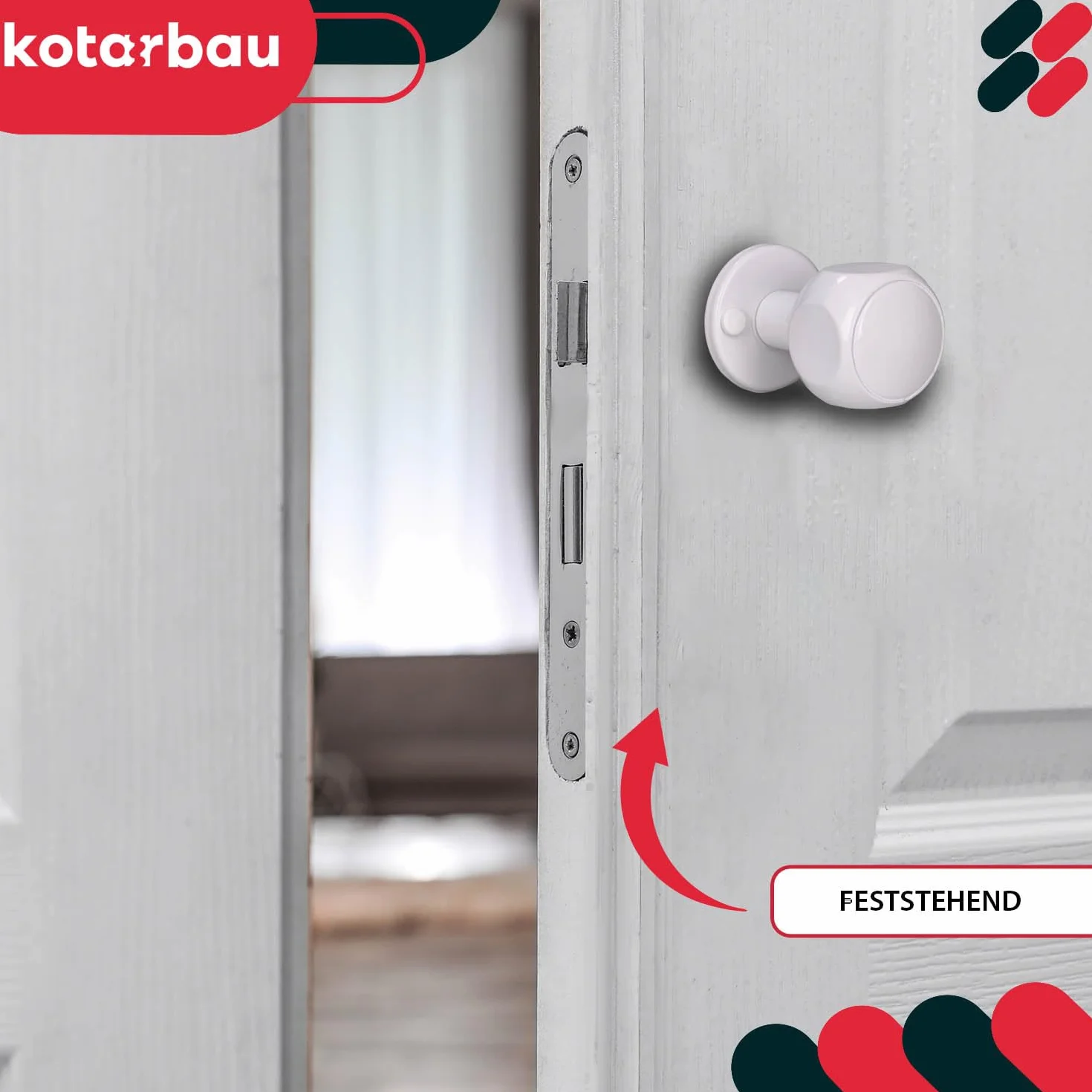 KOTARBAU® Gałka Drzwiowa Obrotowa Ruchoma Do Drzwi Wewnętrznych Aluminium Biała