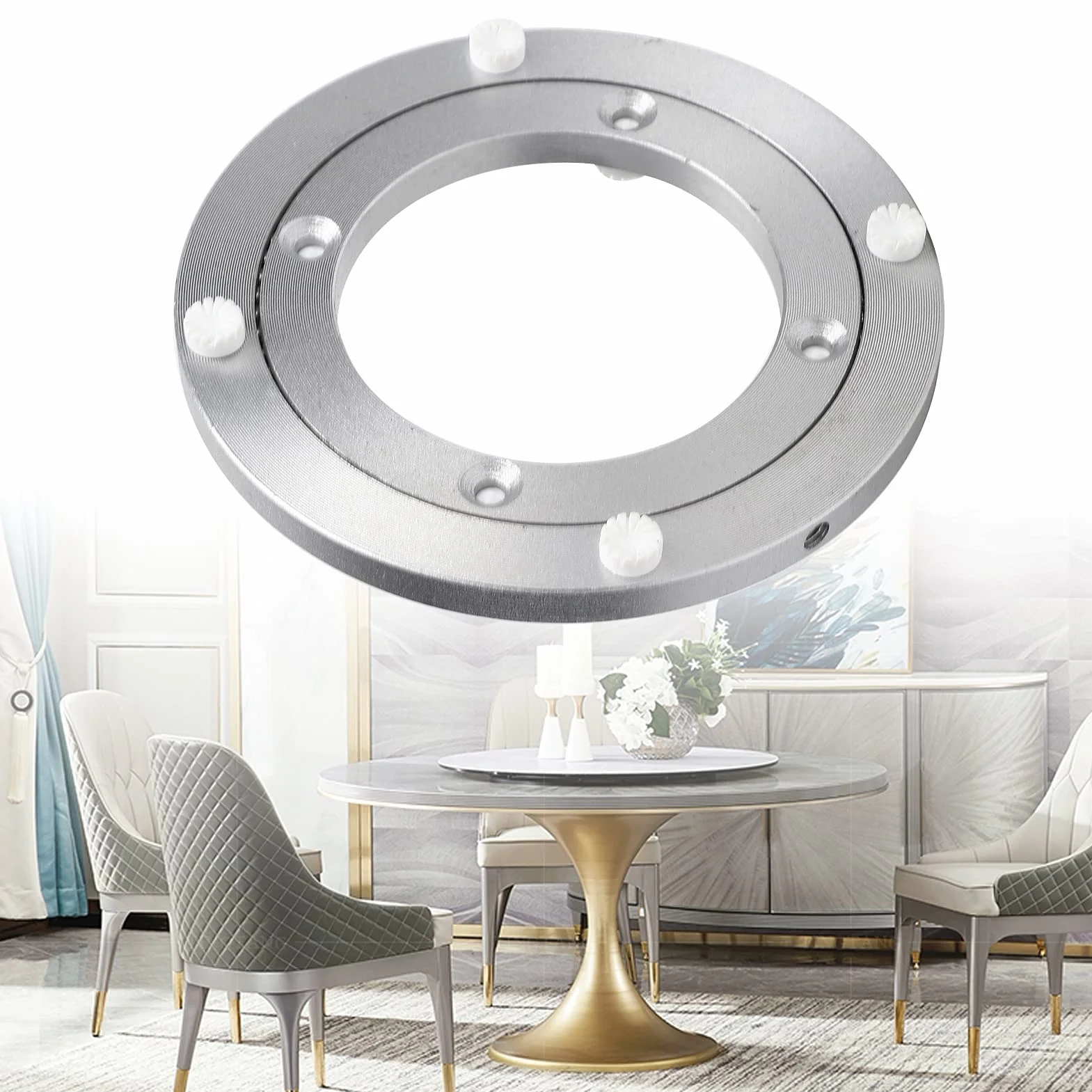 Łożysko Lazy Susan 5/5,5 Cala Cichy Obrotowy Pierścień Ze Stopu Aluminium Do Stołu