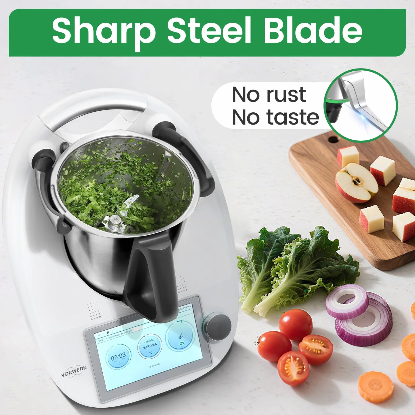 nóż mieszający ze stali nierdzewnej do Thermomix TM5 i TM6 z uszczelką – zamiennik kompatybilny do robota kuchennego Vorwerk Thermomix TM5 i TM6