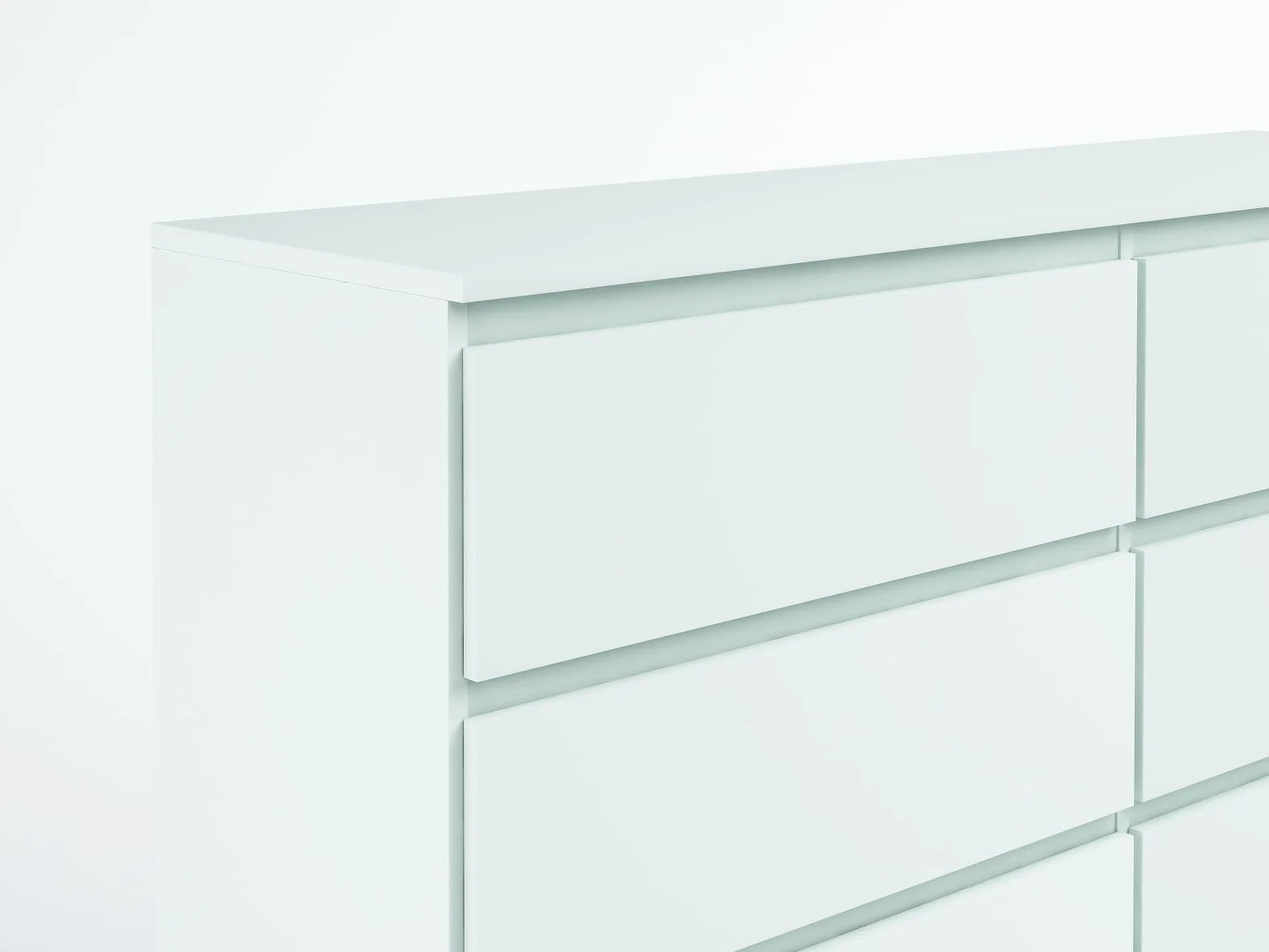 meble masztalerz Komoda Biała Mat z 8 szufladami - 138,5x101,5x39 cm - Komoda do salonu, sypialni - Szafka z szufladami - Komoda z szufladami