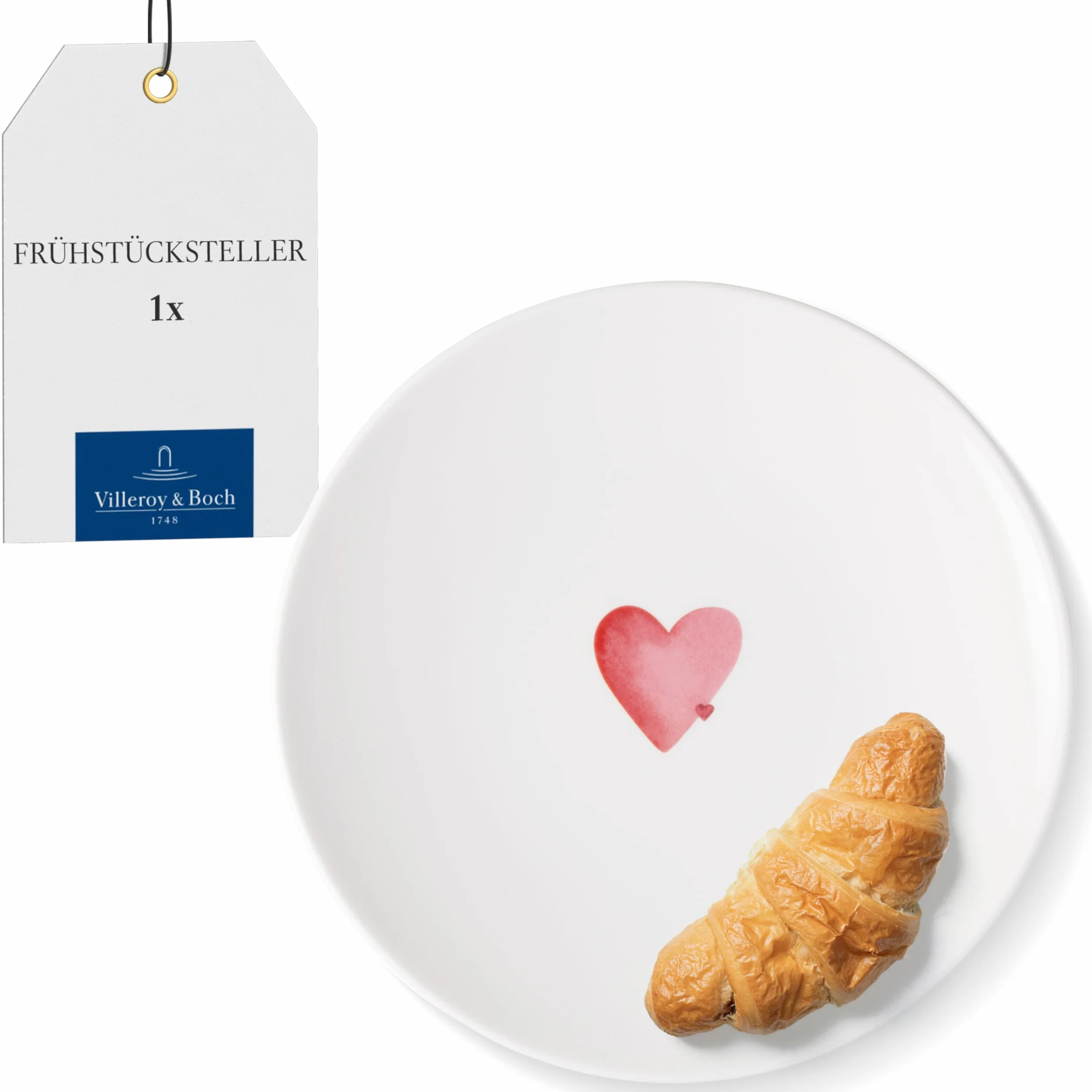 Villeroy & Boch With Love Talerz Śniadaniowy Sending Love Porcelana Mały Talerz do Mikrofalówki i Zmywarki
