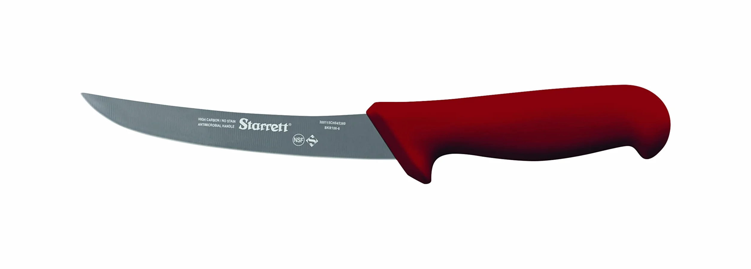 Starrett Nóż do kości wąski zakrzywiony 6" (150 mm) czerwony uchwyt BKR106-6