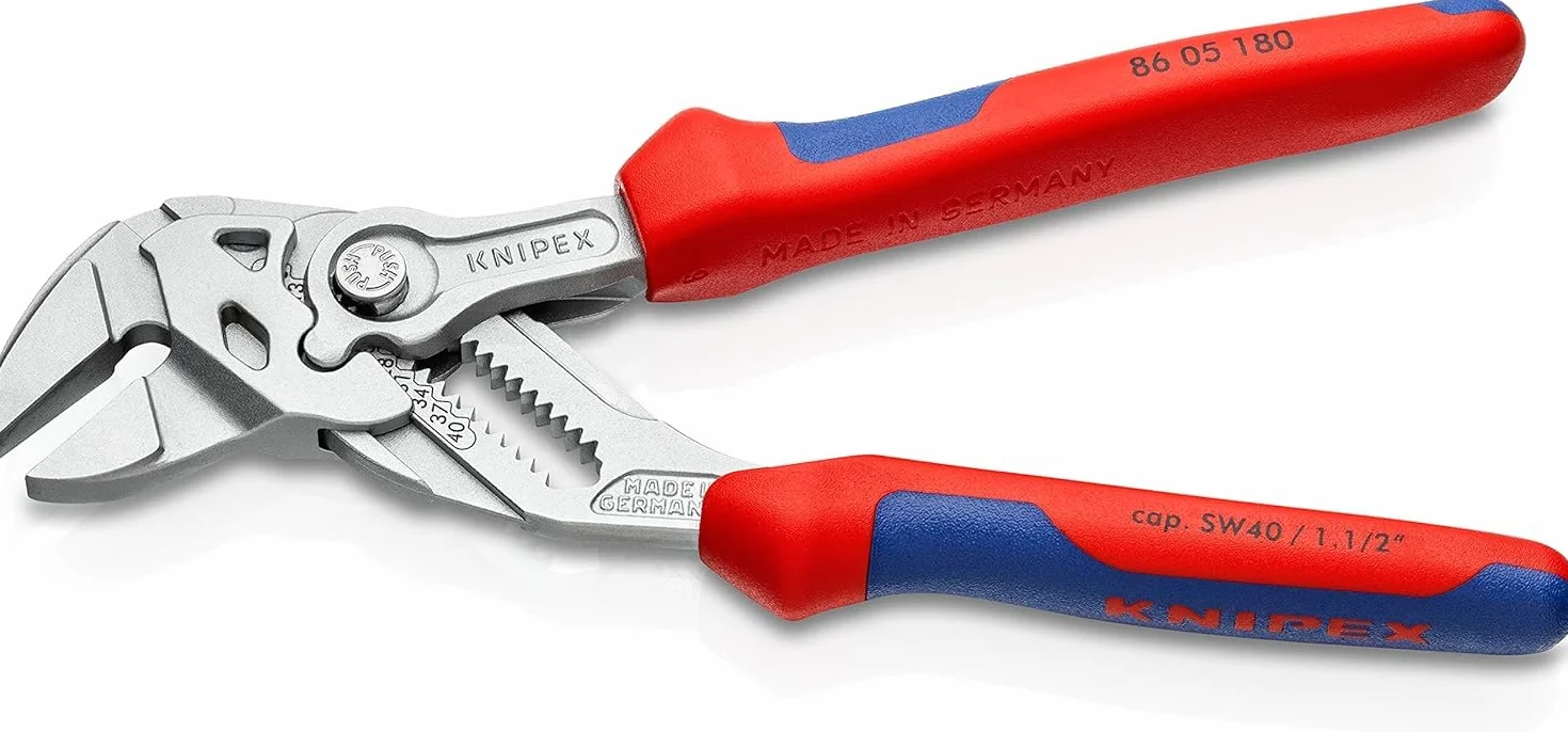 KNIPEX Szczypce-klucz szczypce i klucz w jednym narzędziu chromowany z osłonkami wielokomponentowymi 180 mm, 86 05 180