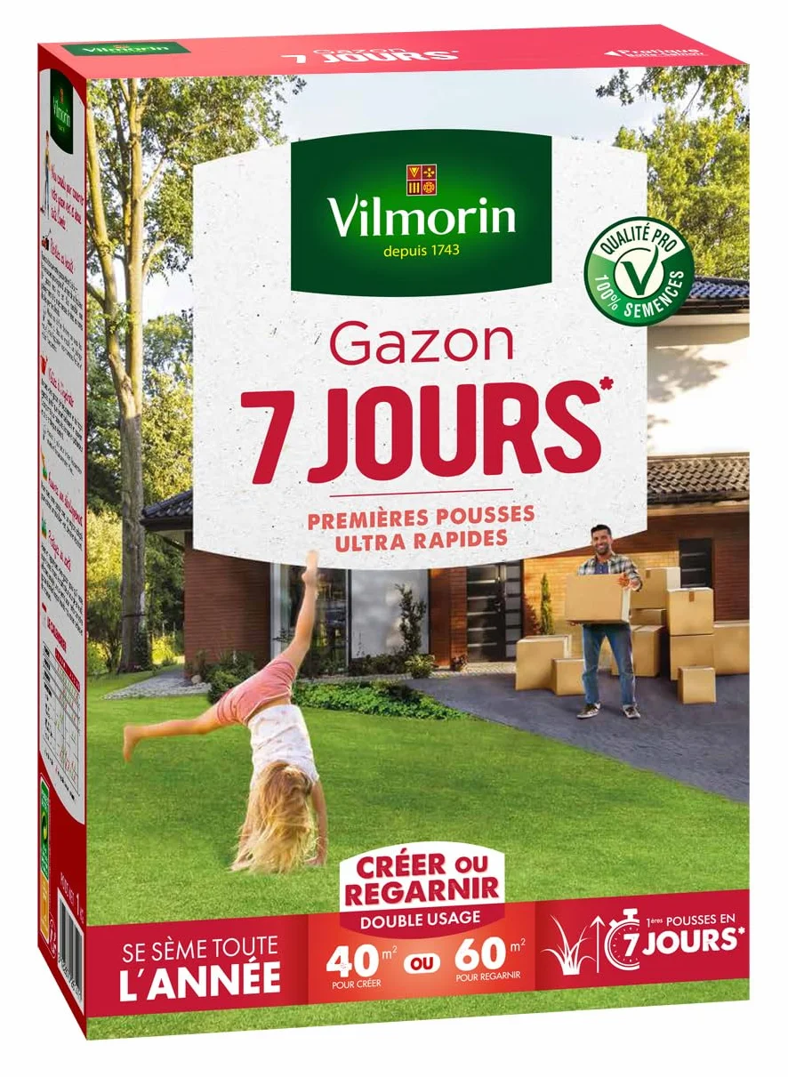 Vilmorin 4460714 Trawa 7 dni, zielona, 1 kg
