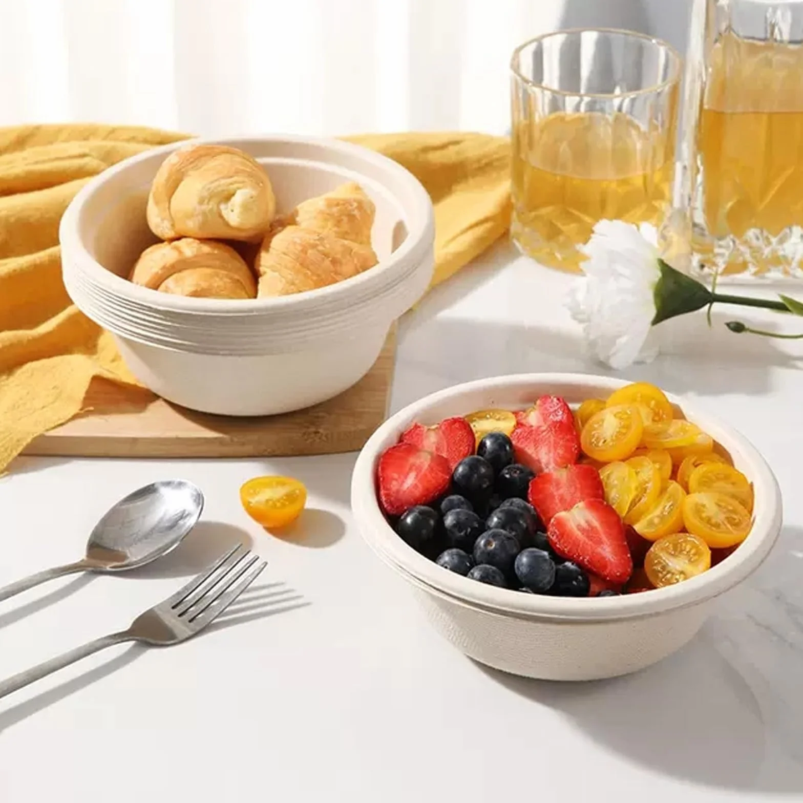 Ekologiczne miski zupa 350 ml z trzciny cukrowej 100 sztuk