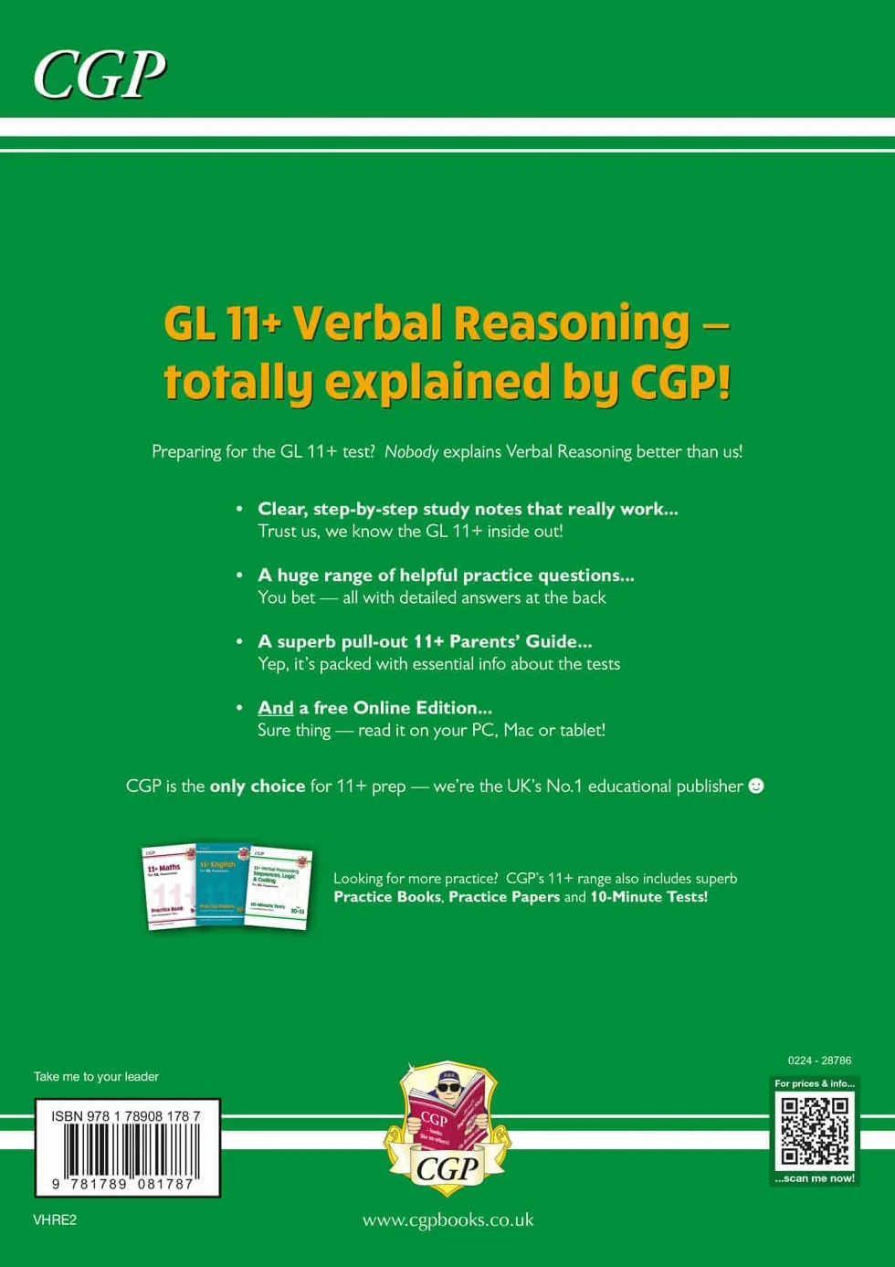 11+ GL Verbal Reasoning Study Book (with Parents’ Guide & Online Edition)