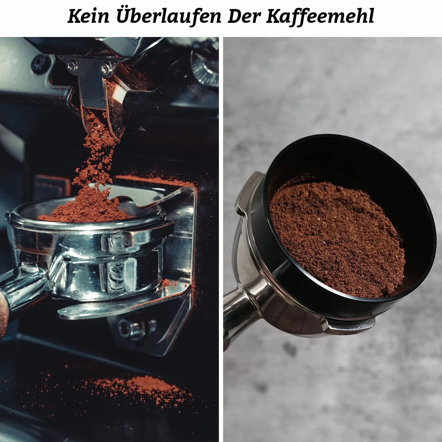 Pierścień dozujący 58 mm sitko do kawy lejek espresso czarny