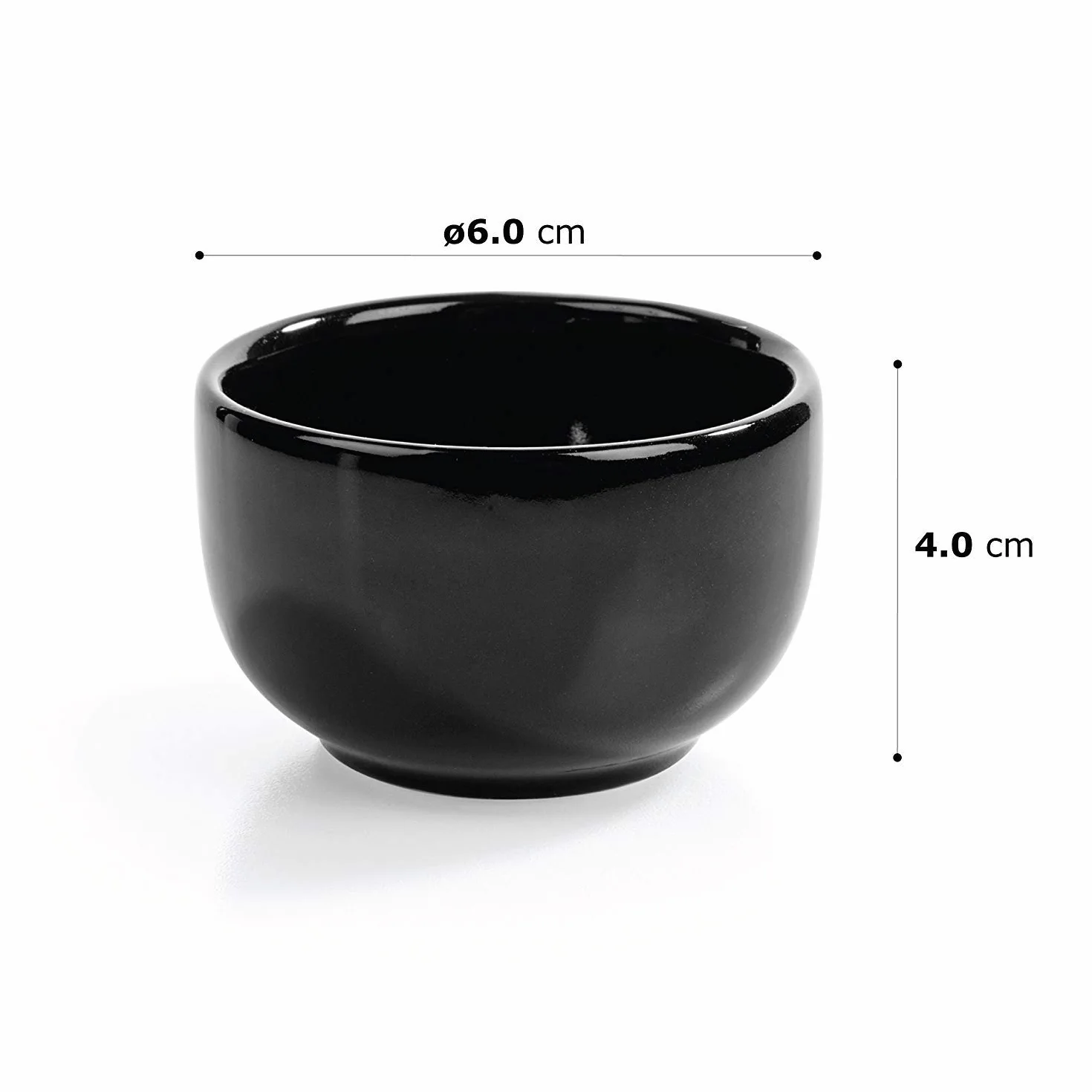 Kuro miseczki na sosy zestaw 6 sztuk czarne kamionka Ø 6 x 4 cm do sushi i sosu sojowego