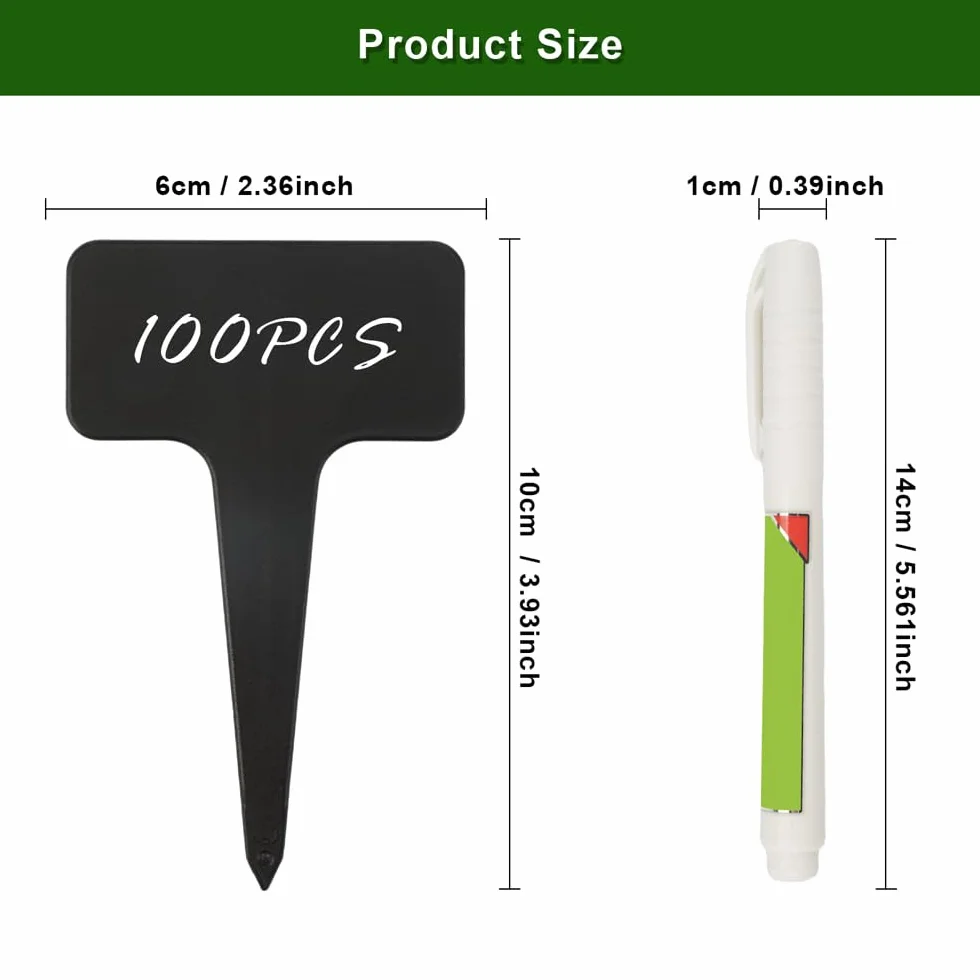 Tabliczki do opisania, 100 sztuk, 10 x 6 cm, odporne na warunki atmosferyczne, etykiety do pisania, do warzyw, kwiatów, roślin doniczkowych, ziół, 100 sztuk