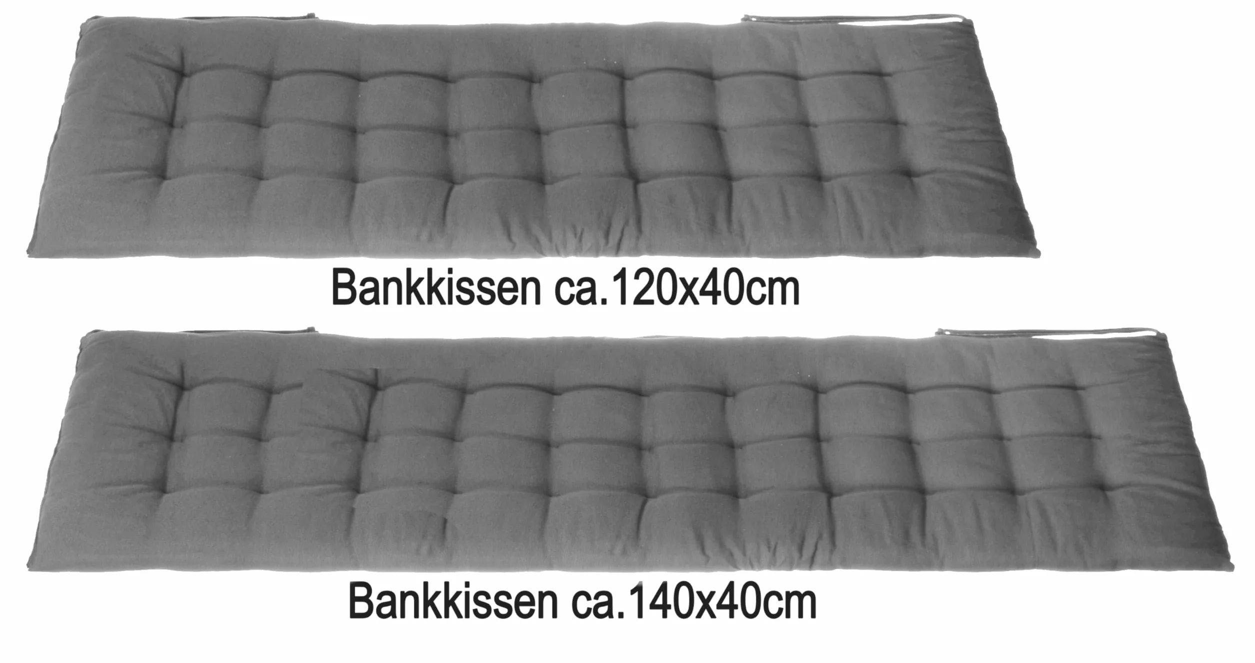 Brandsseller Poduszka na ławkę, do użytku na zewnątrz/do wnętrz, 27 pikowań (ok. 140 x 40 x 4 cm, ciemnoszara)