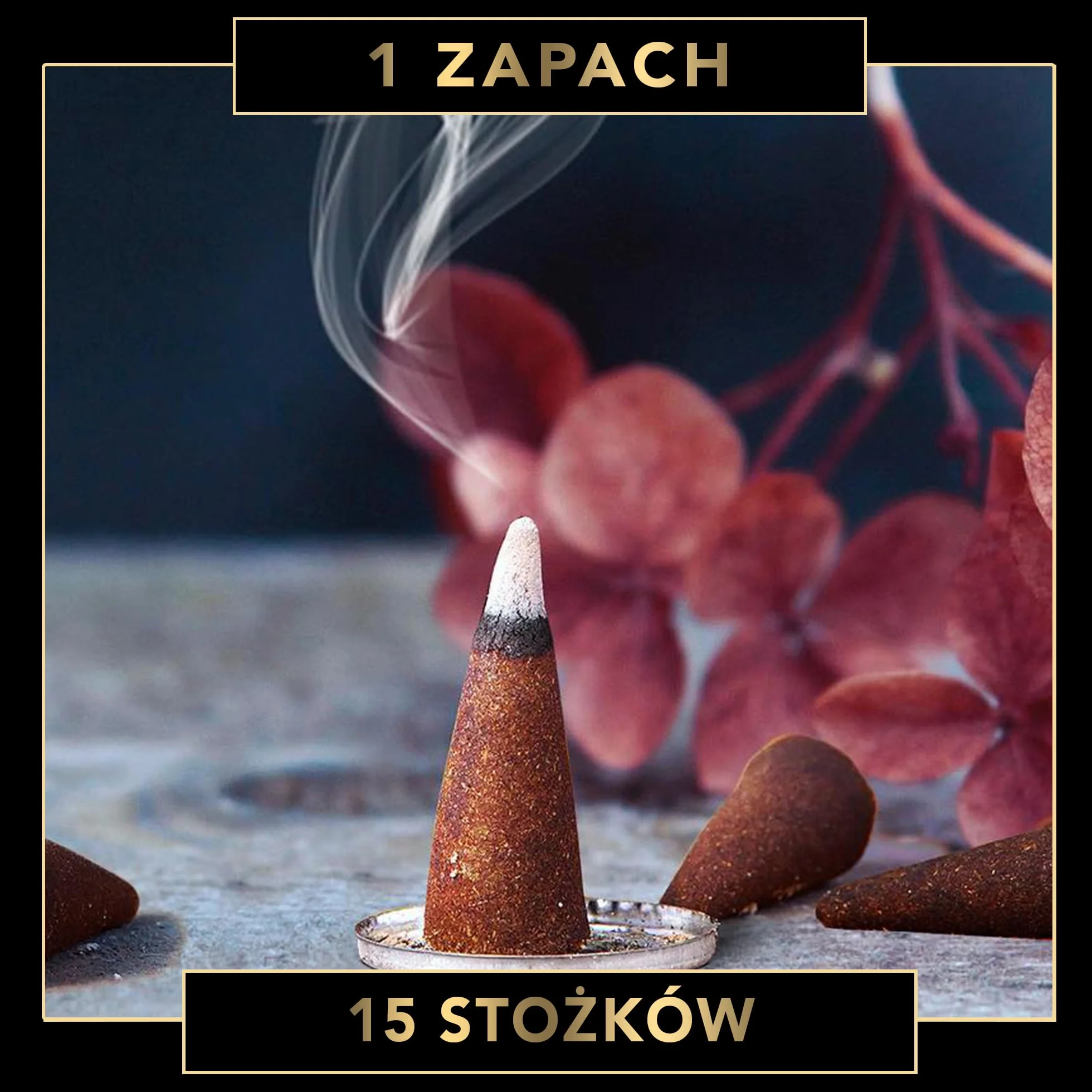 Fumino® Zapach Oudh – świeże kadzidełka stożkowe, 15 sztuk w opakowaniu, Masala Agarbatti Joss, zapach do relaksu i medytacji, dekoracja domu