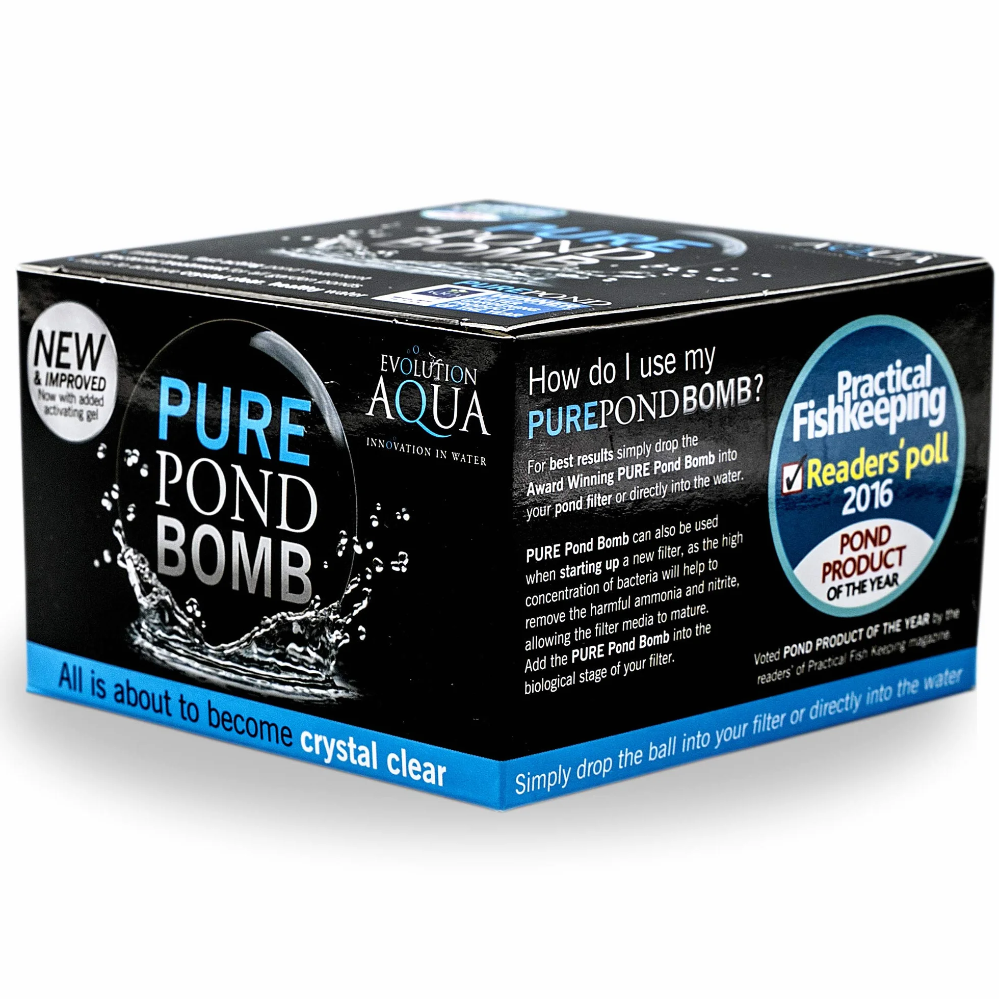 Evolution Aqua Pure Pond Bomb do stawów o pojemności do 20 000 litrów, bakterie filtrujące i enzymy jako biostarter do stawu, pielęgnacja stawu