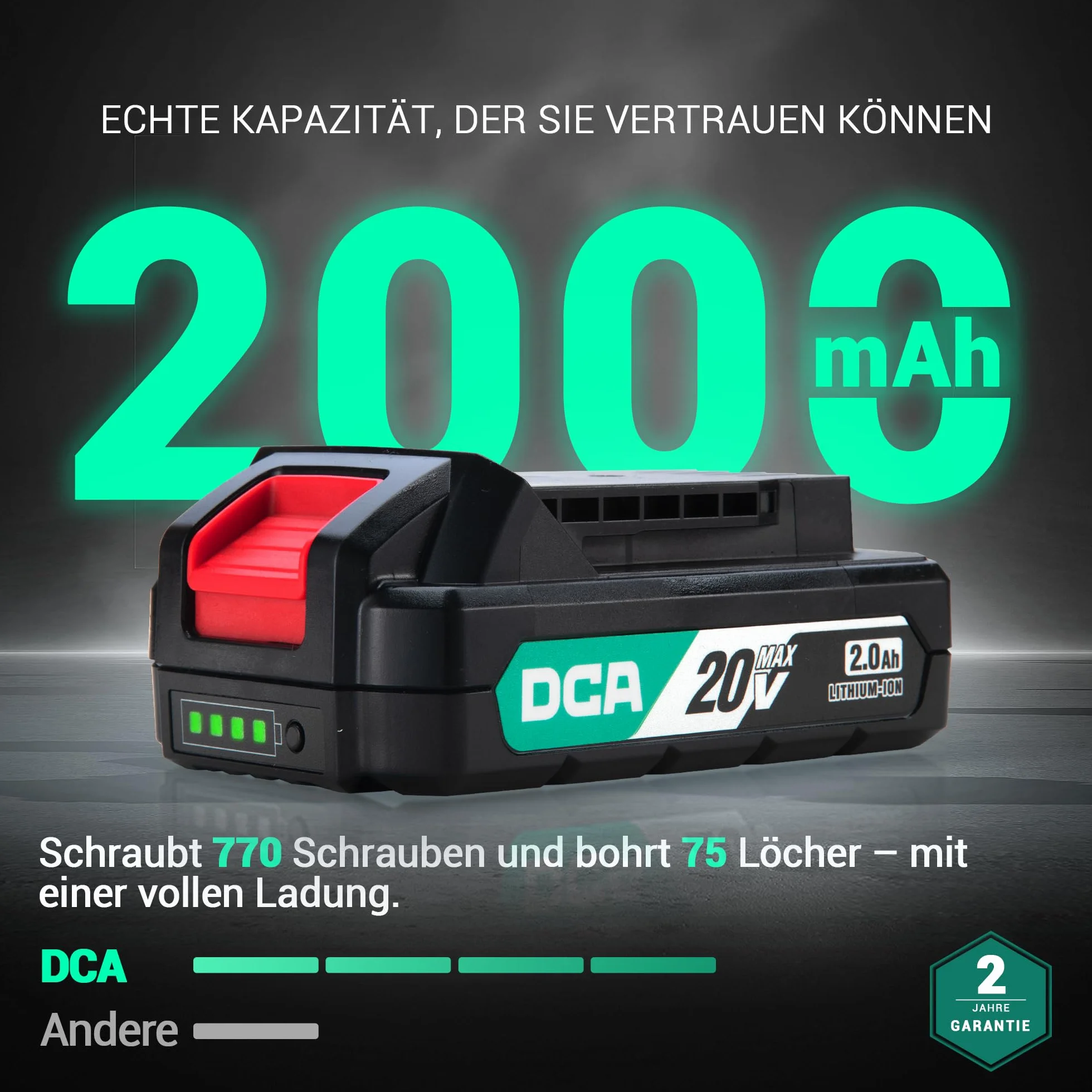 DCA Zestaw akumulatorowych wiertarek udarowych 20 V, 40 Nm, szybkozaciskowy uchwyt wiertarski 13 mm, 22500 uderzeń/min, 2 prędkości, 18 + 1+1, wiertarko-wkrętarka udarowa z 14 bitami do cegły, metalu