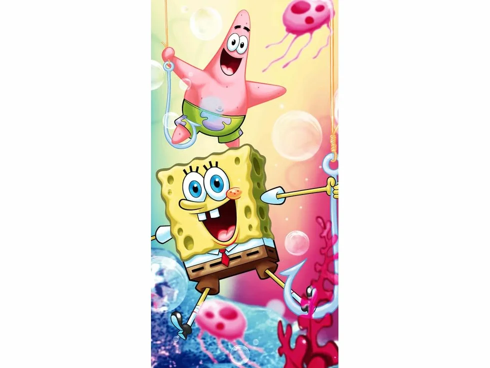 Jerry Fabrics ręcznik kąpielowy Sponge Bob Kanciastoporty 70 x 140 cm