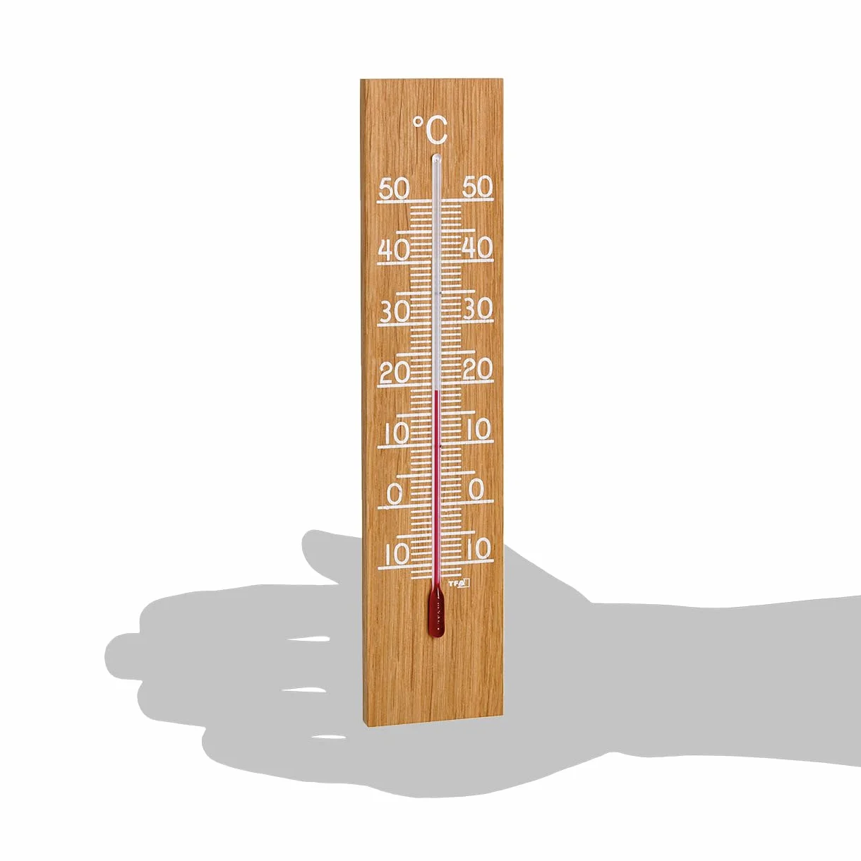 TFA Dostmann 12.1054.01 analogowy termometr wewnętrzny, odporny na warunki atmosferyczne, wysoka dokładność, dąb