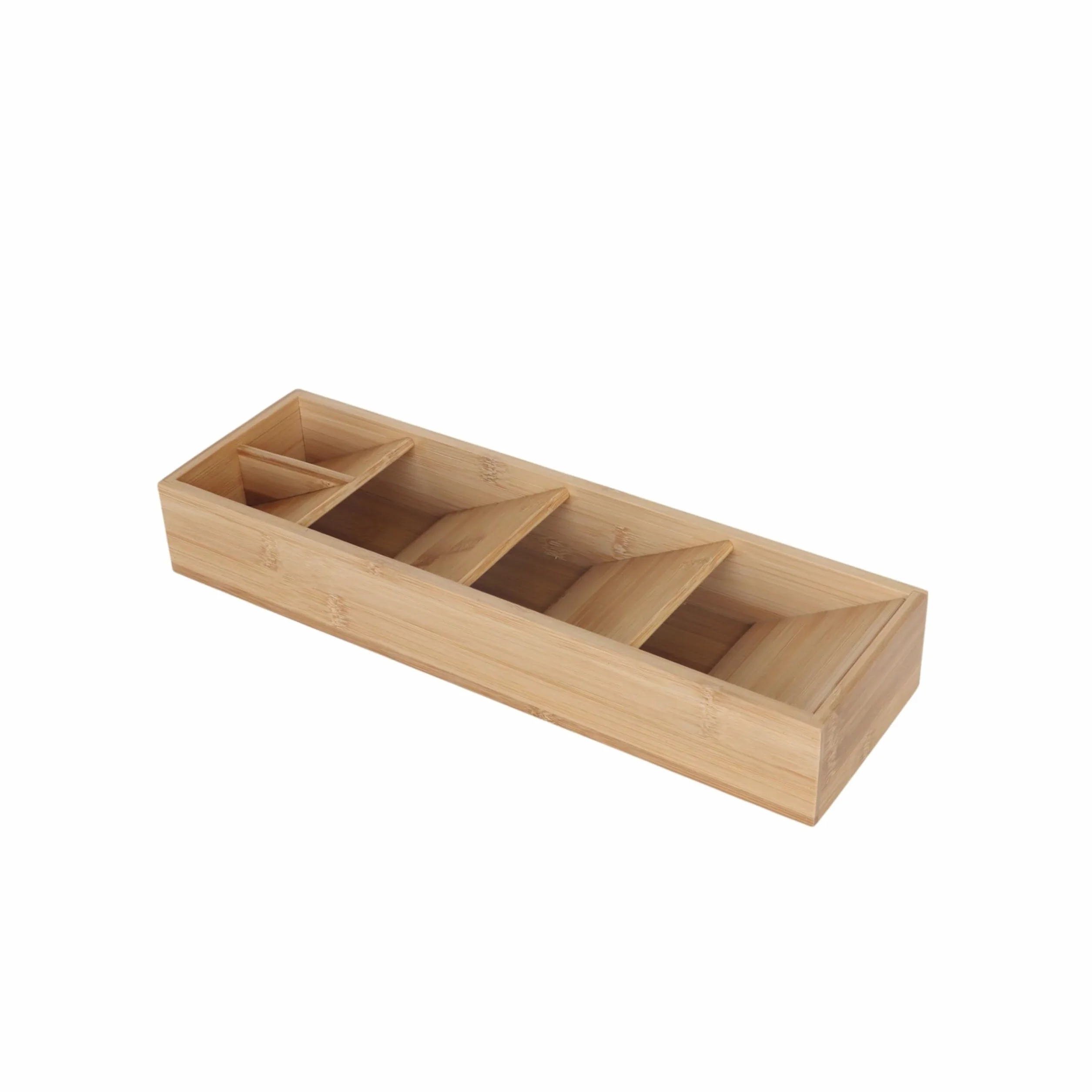 Relaxdays Organizer na sztućce 5 przegródek wkład bambusowy 40x12x6 cm