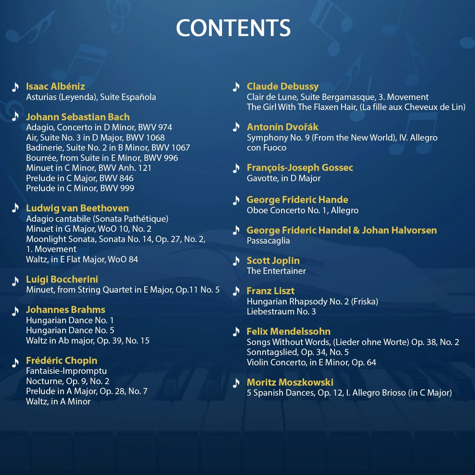 Classical Piano Masterpieces. Piano Sheet Music Book with 65 Pieces of Classical Music for Intermediate Players (+Free Audio)
