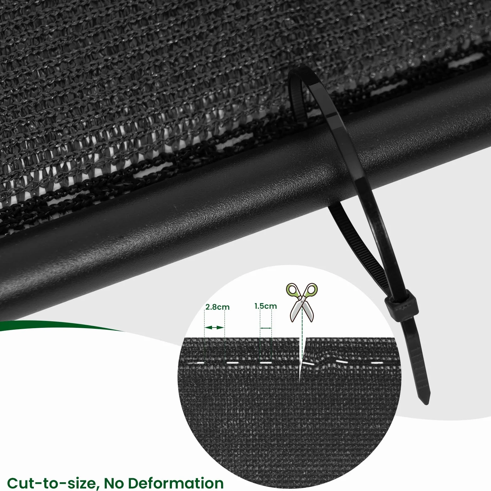 WOLTU Moskitiera ogrodzeniowa ekran zaciemniający 1,2x10 m siatka zacieniająca 280 g/m² HDPE z opaskami kablowymi parawan tenisowy ochrona przed wiatrem na boisko sportowe balkon ogrodowy, antracyt