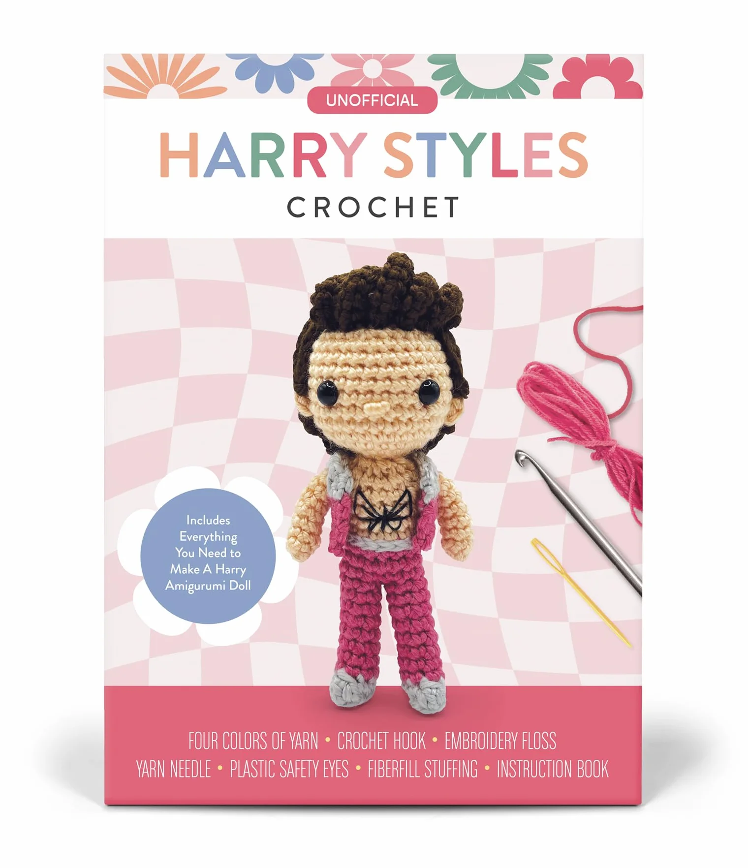 Unofficial Harry Styles Book and Crochet Kit: Includes Everything You Need to Make a Harry Amigurumi Doll – Four Colors of Yarn, Crochet Hook, ... Eyes, Fiberfill Stuffing, Instruction Book