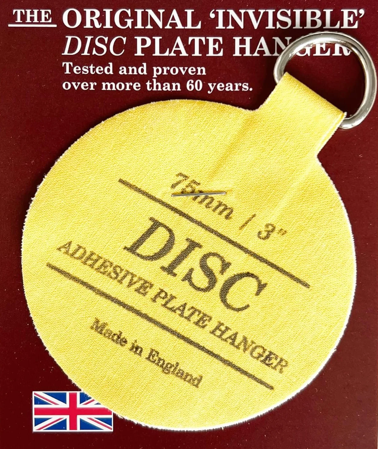 Wieszak na płyty tarczowe na ścianę, niewidoczny samoprzylepny uchwyt na talerze, 5 sztuk (3"/75 mm)
