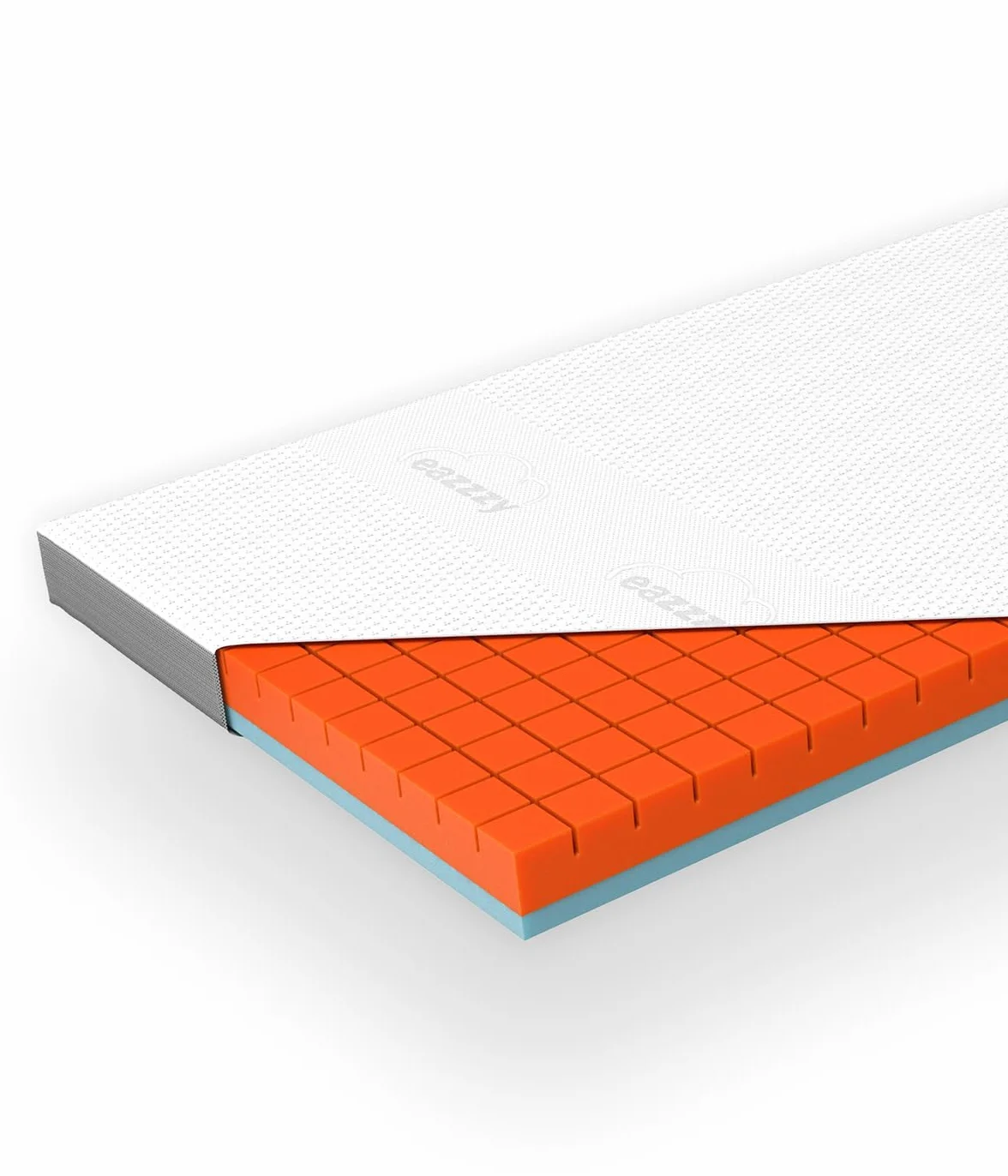 Genius eazzzy Premium Cube Topper o wysokości 9 cm, ergonomiczny materac wierzchni 2 w 1, dwustronny topper z mocną i miękką stroną, oddychający pokrowiec z siateczki, z pętelkami narożnymi, nadaje