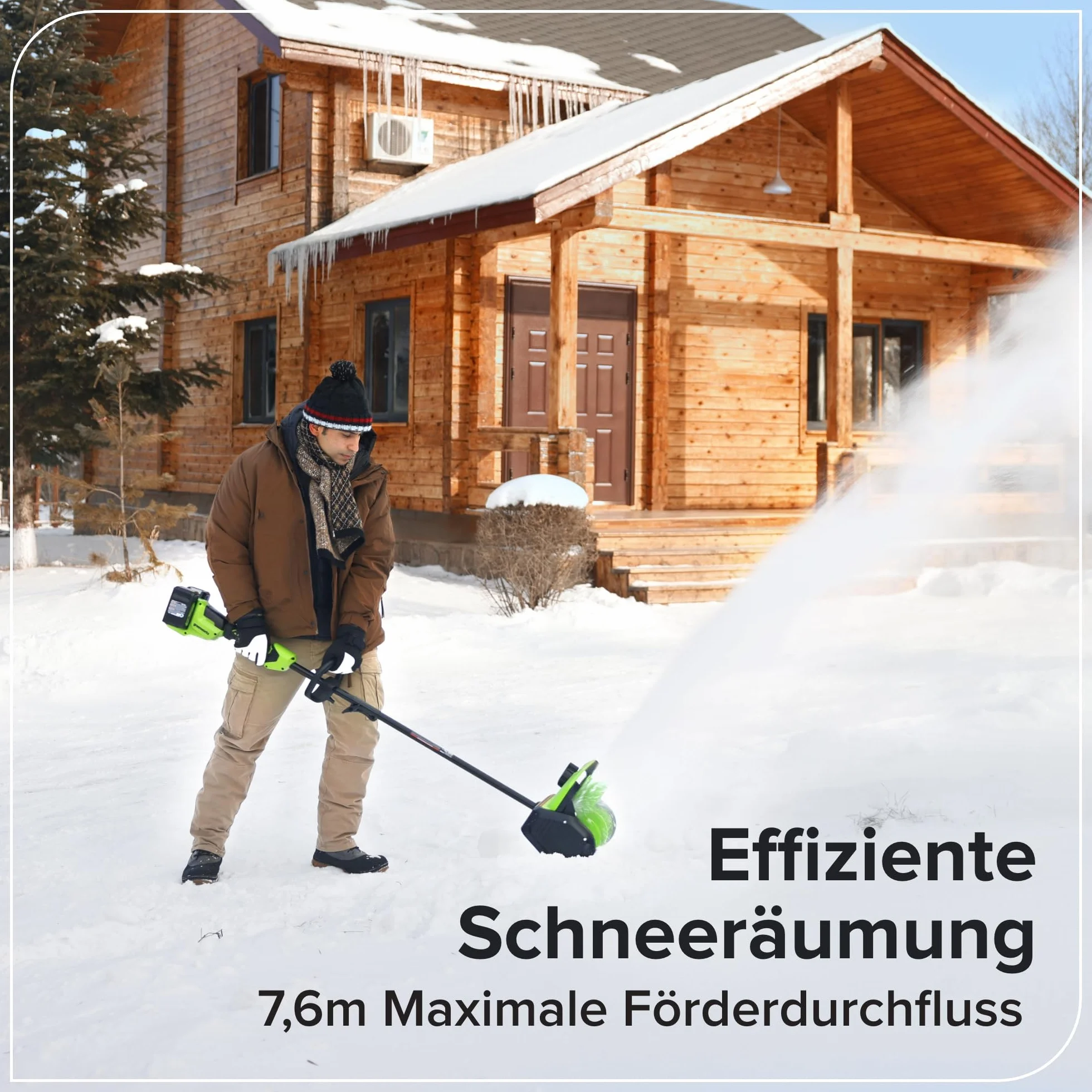 Greenworks 2 x 24 V (48 V) 30 cm bezszczotkowa łopata do śniegu ze światłem LED, kierunkowe sterowanie łopatkami, z (2) akumulatorami 4,0 Ah bez USB i szybką ładowarką 4 A z podwójnym portem