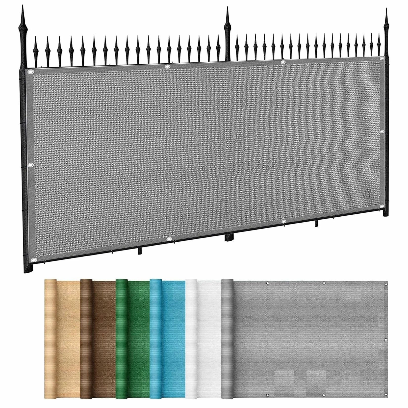 Osłona Balkonowa Osłona Balkonowa 110 x 340 cm Ochrona Przed Podglądaniem Balkon, Ogrodzenie, Ganek, Osłona Przeciwsłoneczna Dostosowane Na Taras, Szary