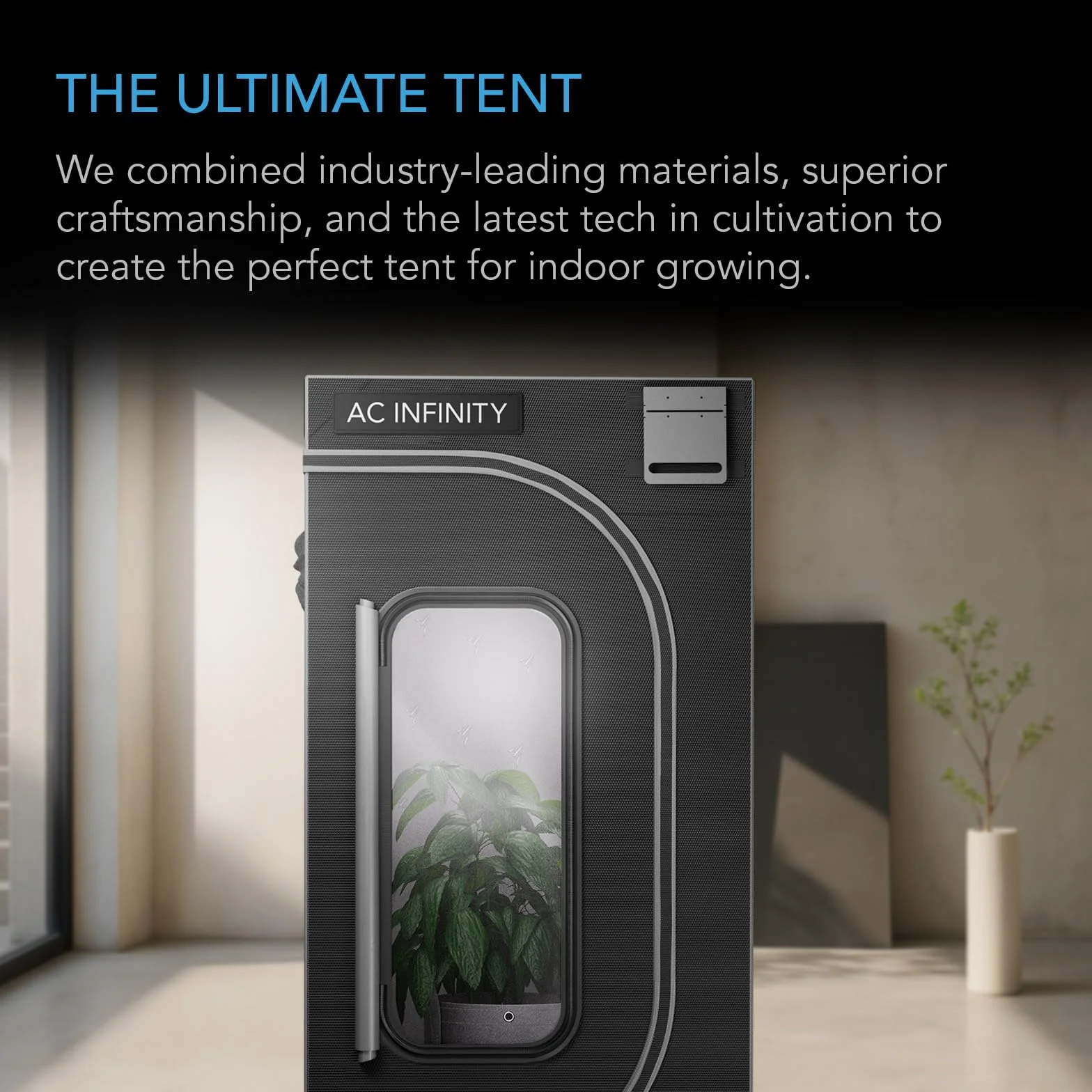 AC Infinity CLOUDLAB 642, namiot Advanced Grow 120 × 60 × 180 cm, płótno Mylar 25 mm, stalowe pręty 25 mm, testowane laboratoryjnie, najwyższe odbicie, duże okienko, płyta montażowa do kontrolera, do