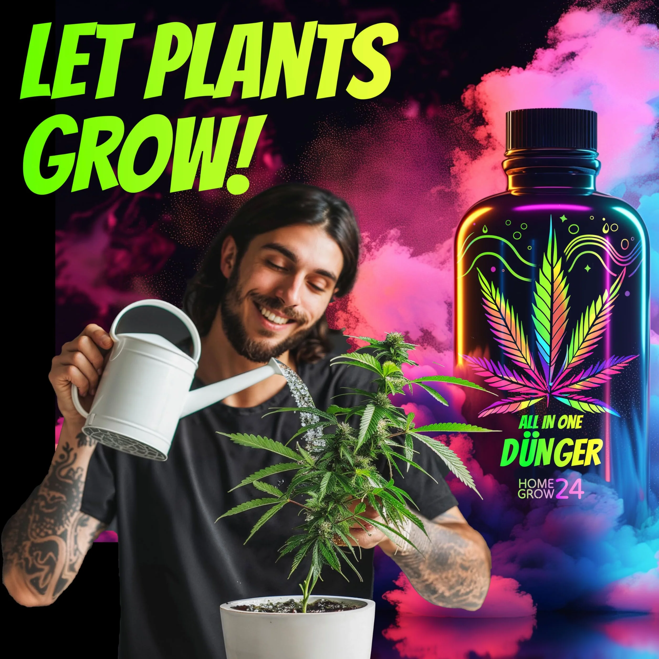 Homegrow24 Nawóz do Konopi w Uprawie Wewnętrznej i Zewnętrznej dla Roślin Konopi w Fazie Wzrostu i Kwitnienia BIOlogical Organic Grow & Bloom Hemp Fertiliser I Zestaw Startowy