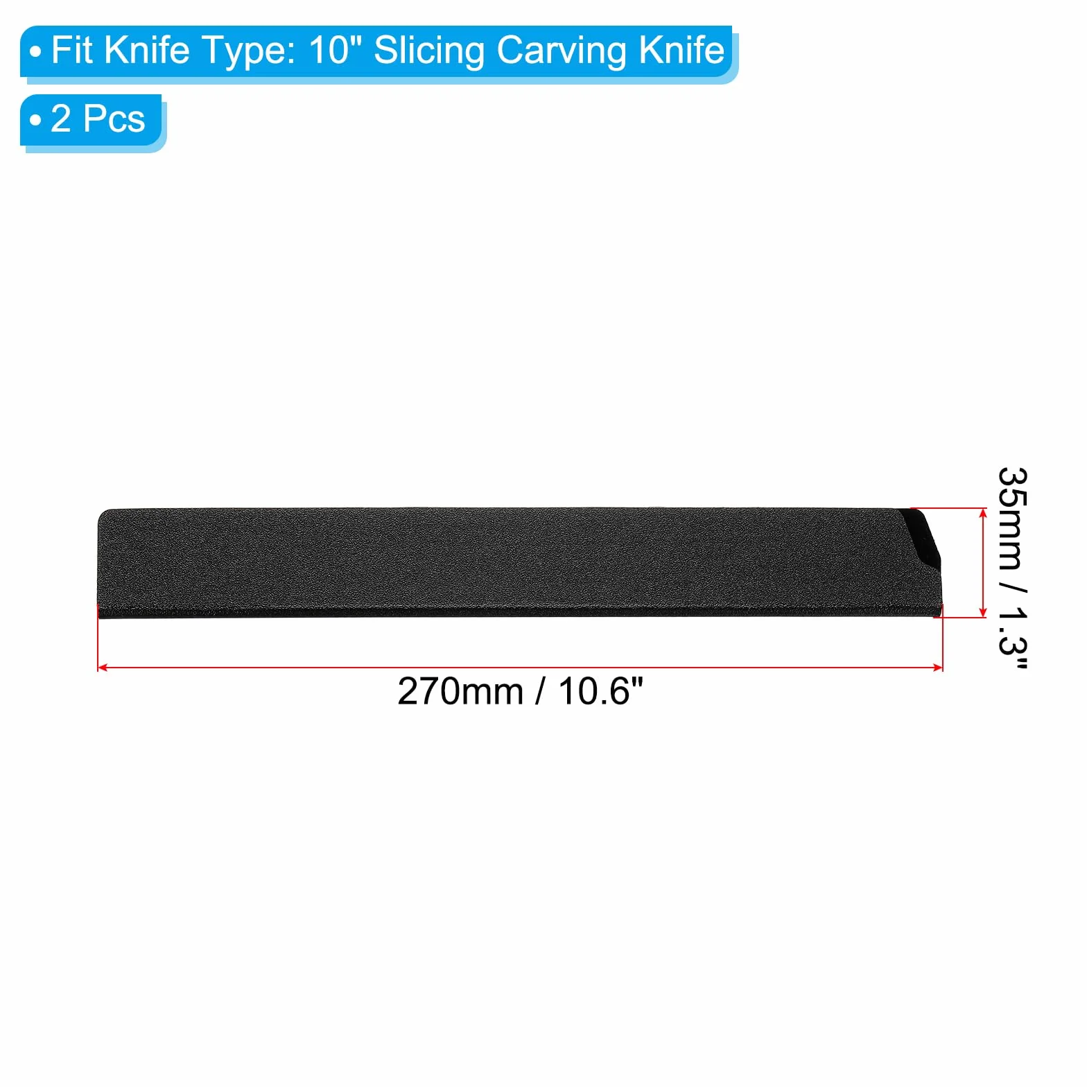 PATIKIL ABS osłona noża kuchennego 25 cm, 2 szt., czarny