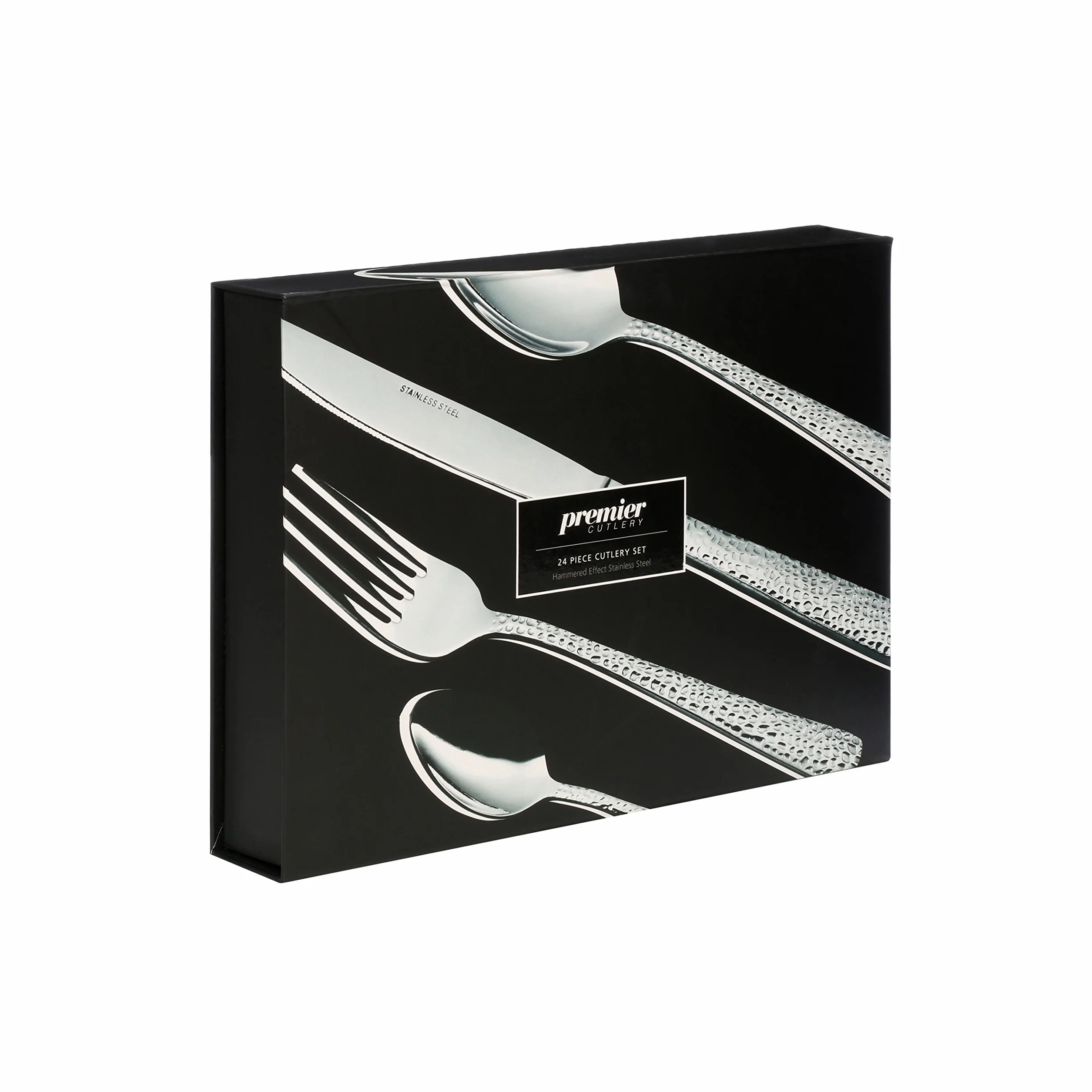 Premier Housewares Sztućce młotkowane 24-częściowy stal nierdzewna